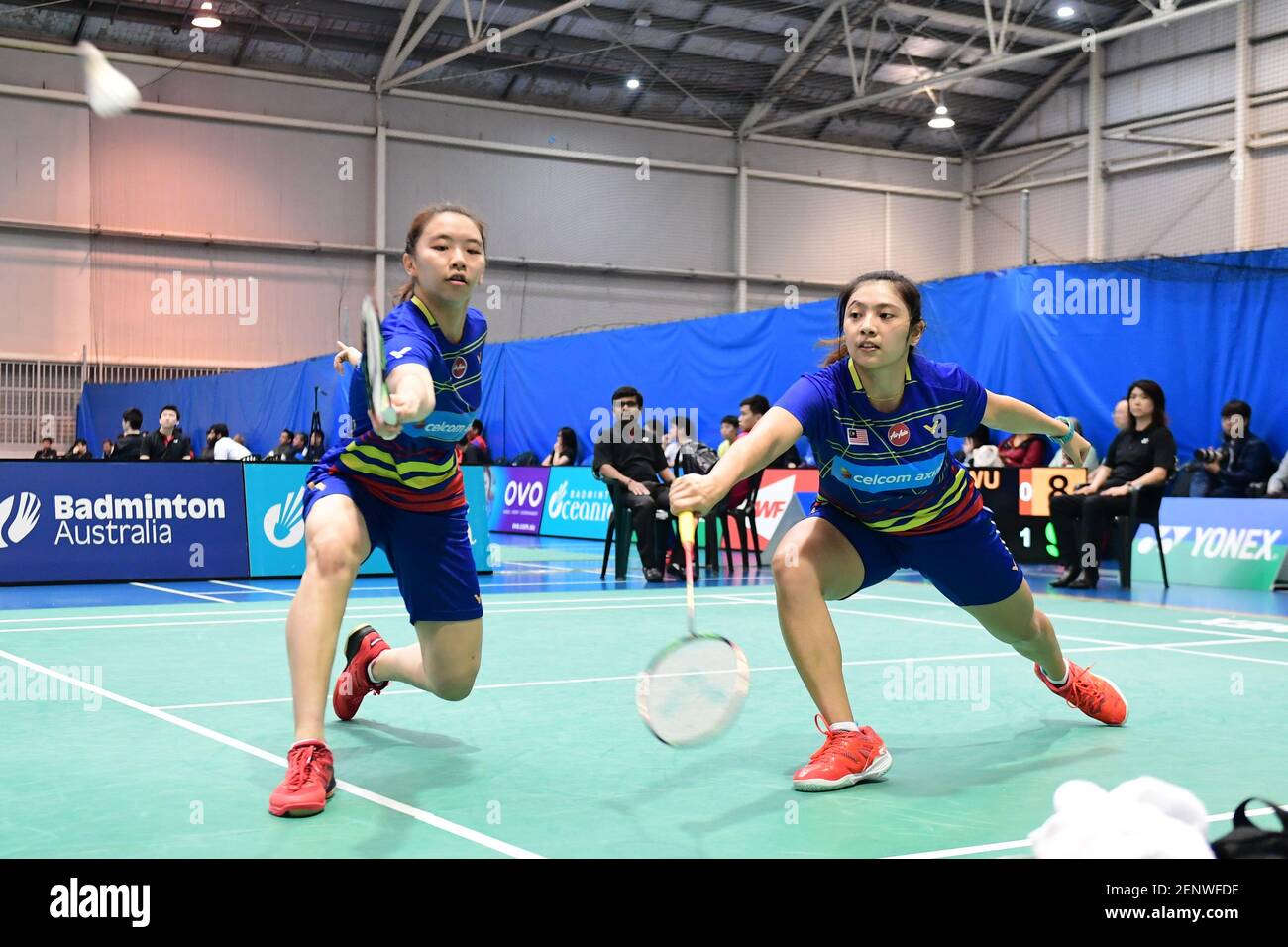 Teoh Mei Xing And Yap Ling Malaysia Seen In Action During The 2019 Sydney International Women S Doubles Match Against Tai Wei Ling And Wu Yu Chen Chinese Taipei Teoh And Yap Won The