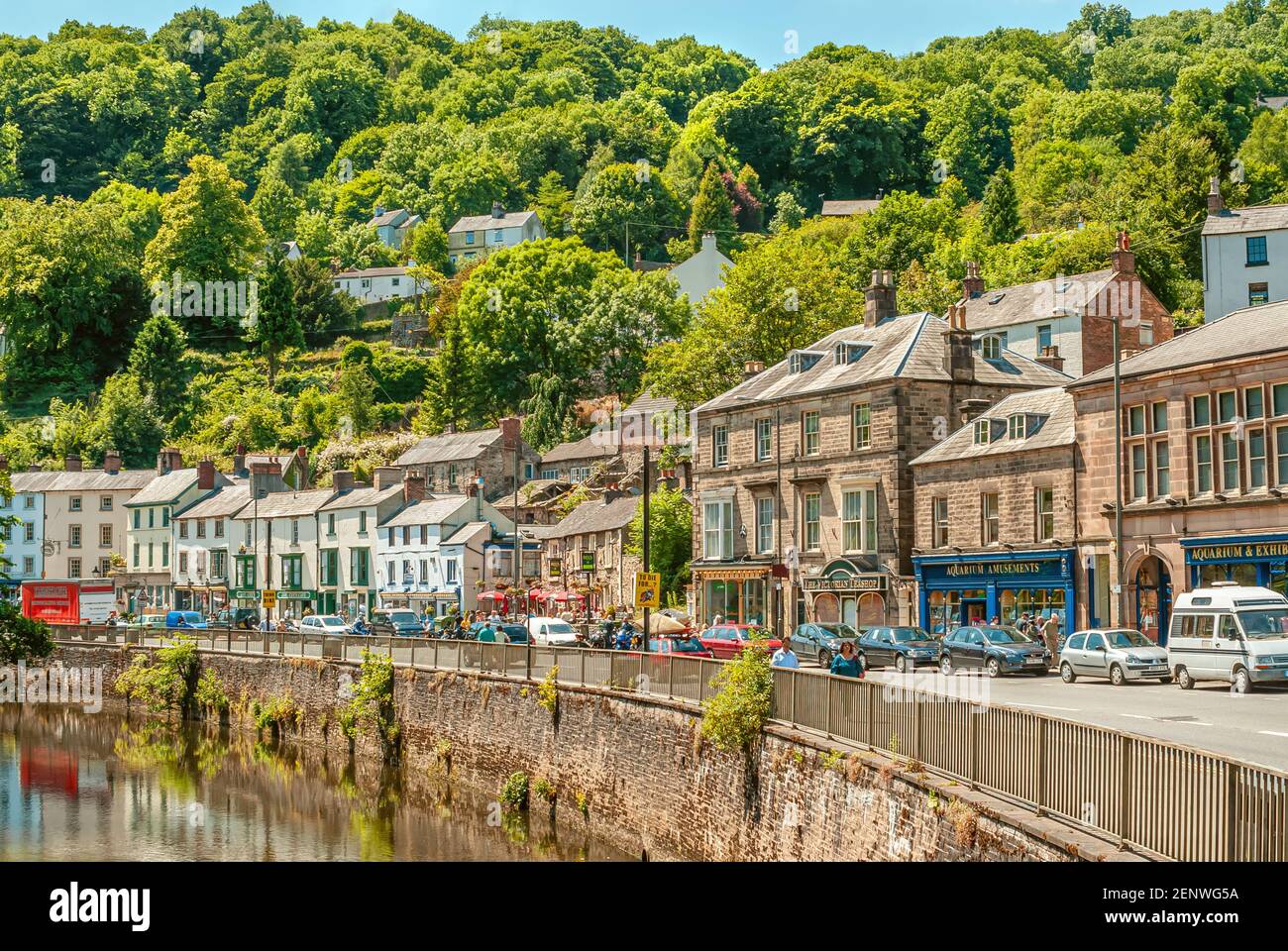 Village Matlock Bath in the Derwent Valley in Derbyshire, England Stock