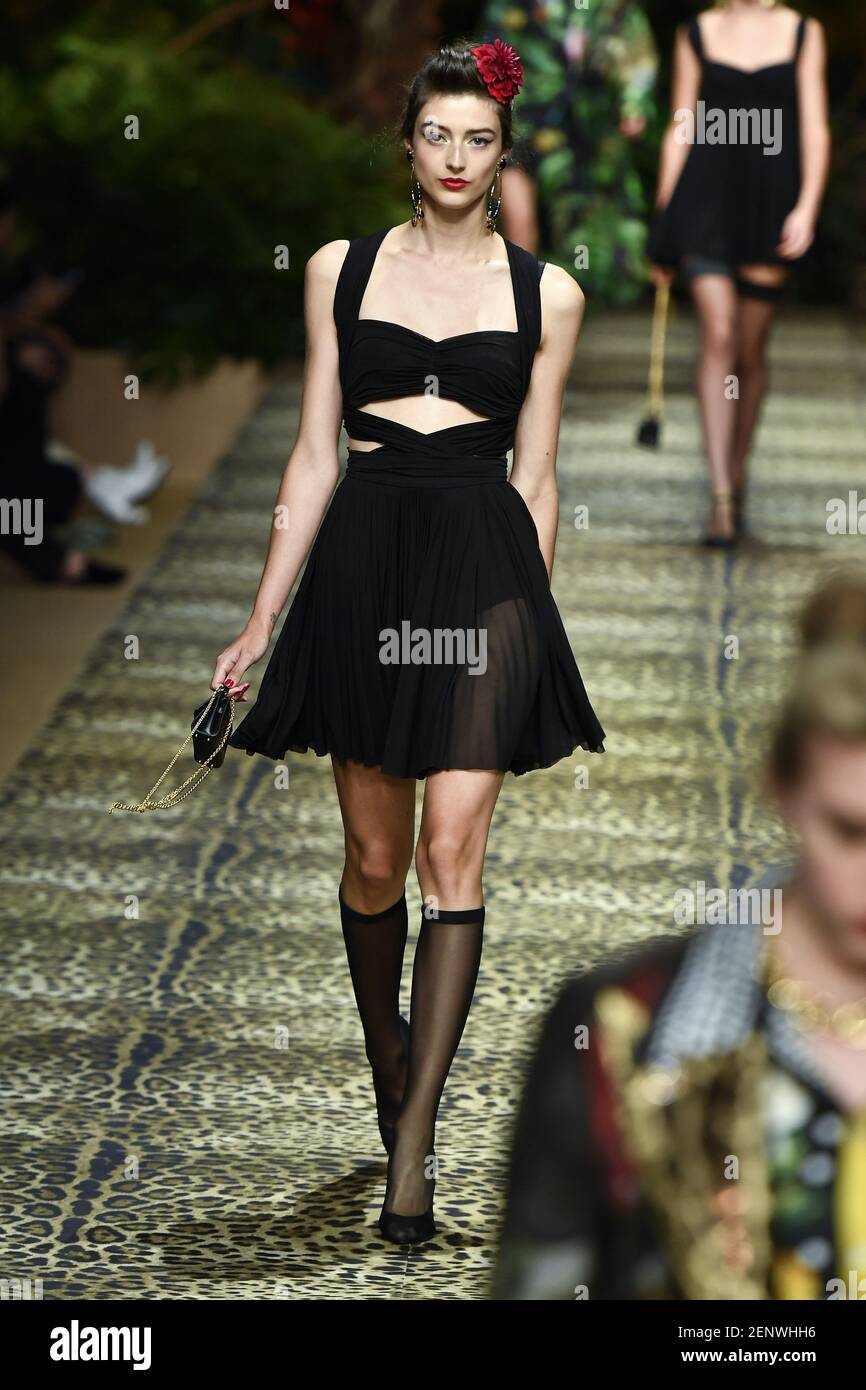 Model Nike Praesto Nordstrom walking on the runway Dolce Gabbana Fashion  Show during Milan Fashion Week