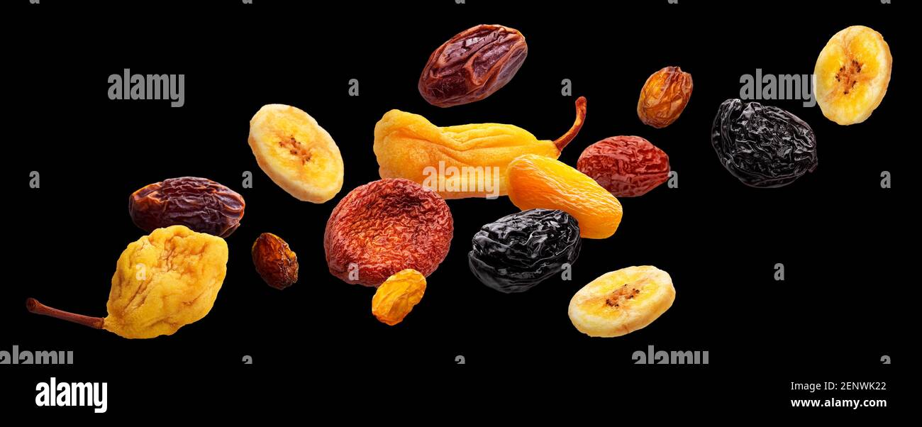 Dried fruits isolated on white background Stock Photo Alamy