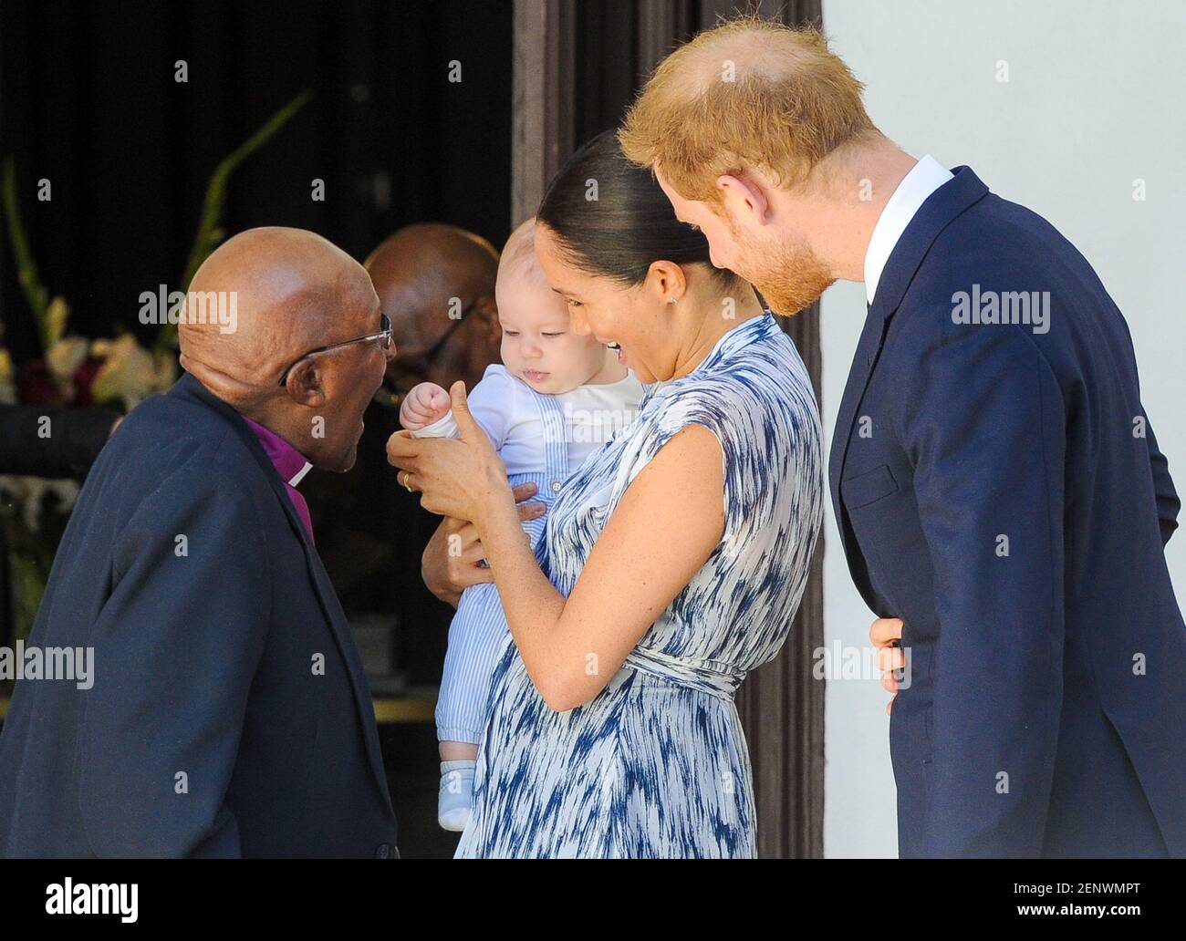 Prince Harry and Meghan Duchess of Sussex, holding baby Son Archie ...