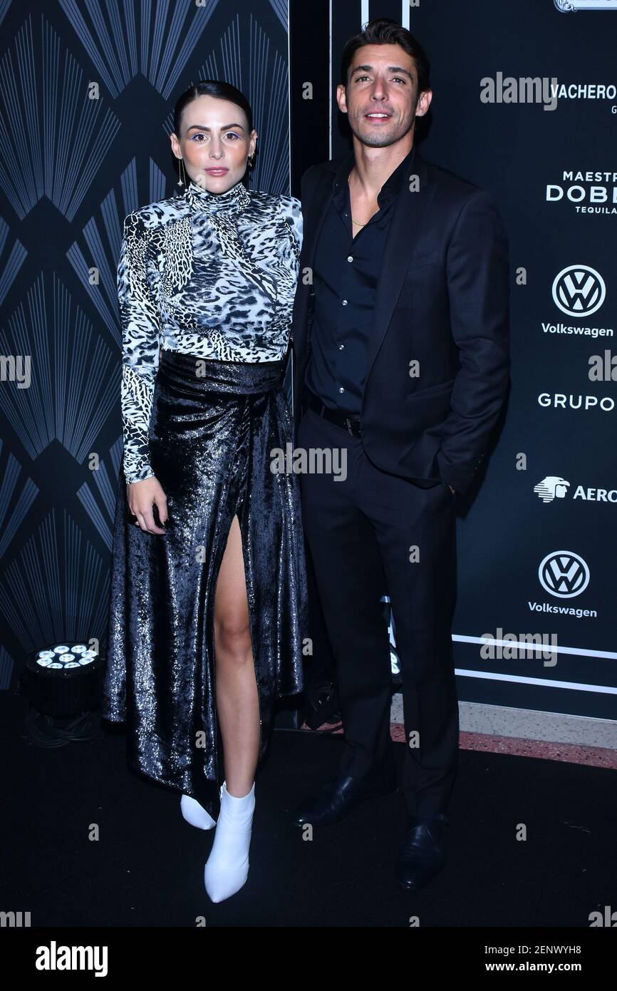 MEXICO CITY, MEXICO - SEPTEMBER 25: Alberto Guerra and Zuria Vega poses for  photos during the black carpet of GQ Man of the Year Awards 2019 at Fronton  Mexico on September 25,