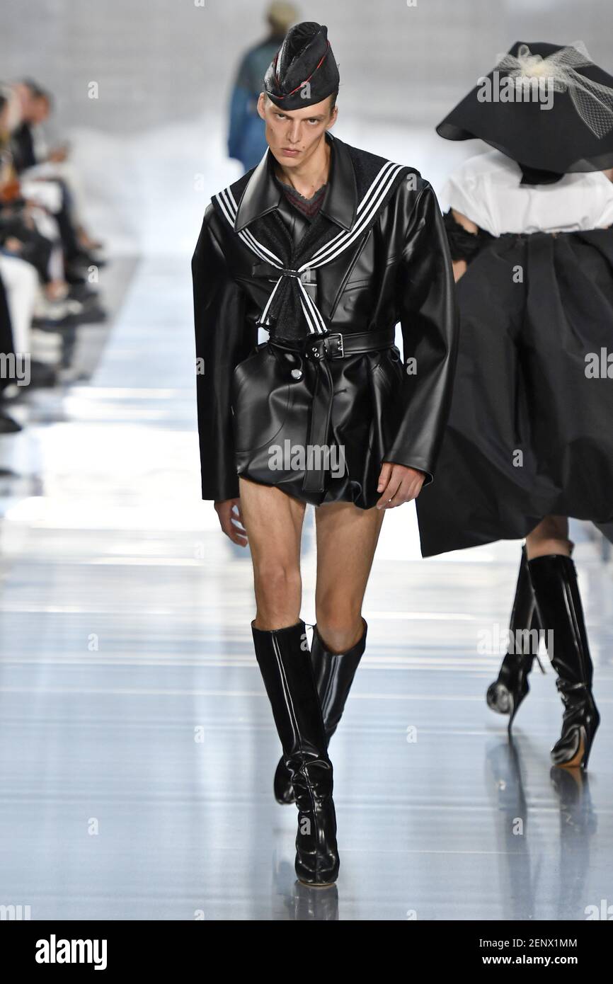 Model Leon Dame walking on the runway during the Maison Margiela Ready to  Wear Spring/Summer 2020 show part of Paris Fashion Week on September 25,  2019 in Paris, France. (Photo by Jonas