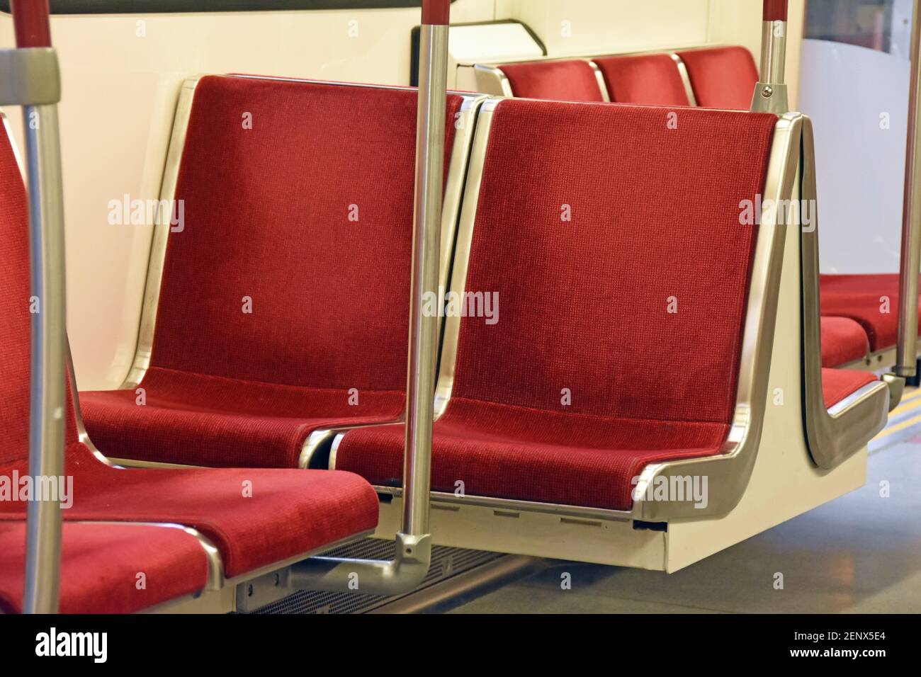 TTC empty seats - Toronto, Canada Stock Photo