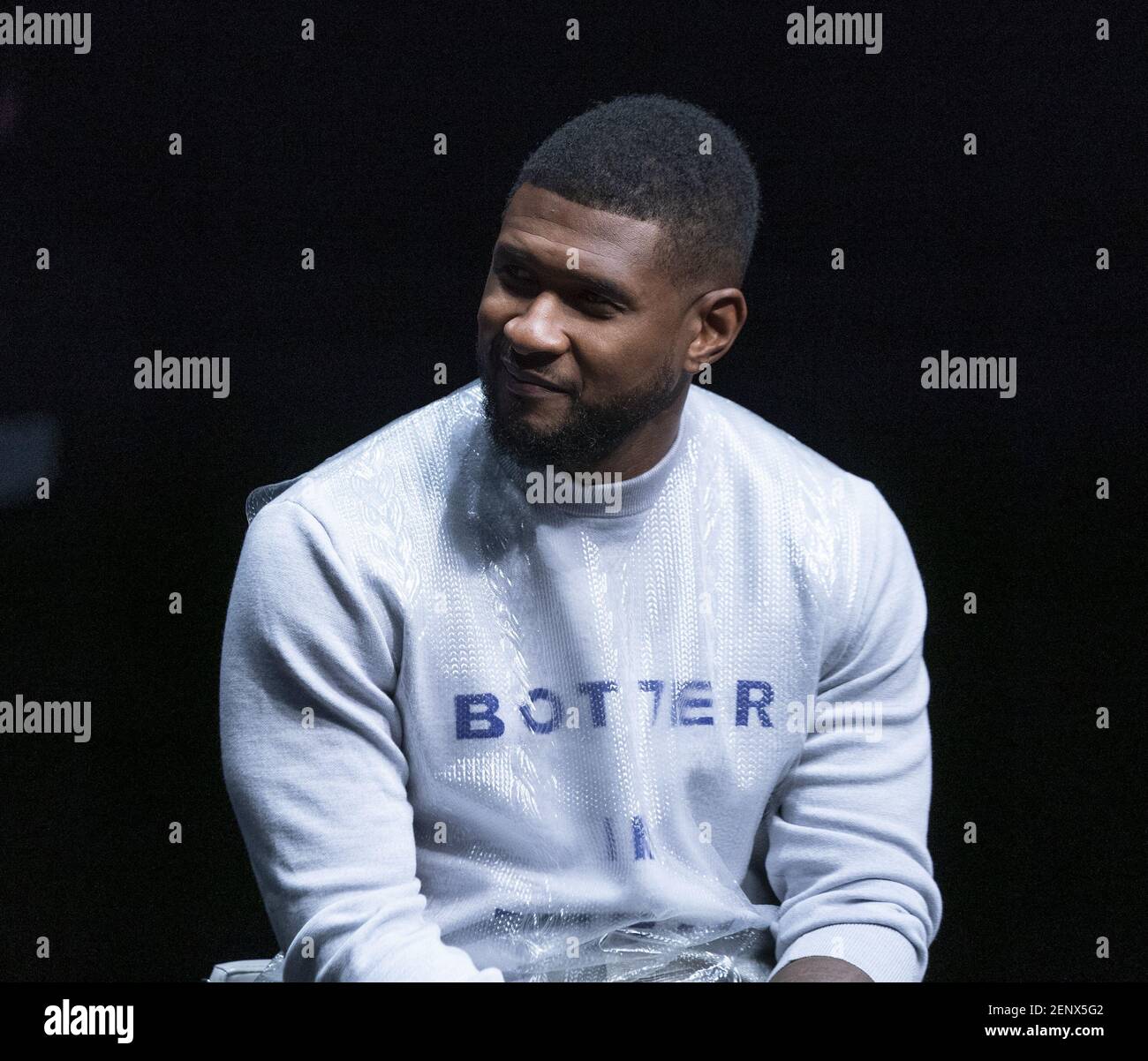 Usher attends press conference for Global Citizen & Teneo unveiling