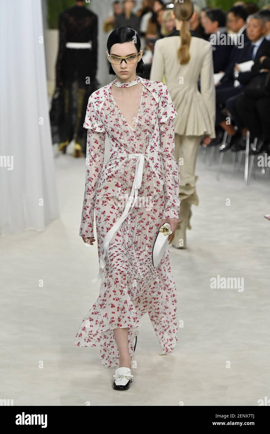 Model on the runway at the Louis Vuitton fashion show during Spring/Summer  2021, Paris Fashion Week in Paris, France on October 5, 2020. (Photo by  Jonas Gustavsson/Sipa USA Stock Photo - Alamy