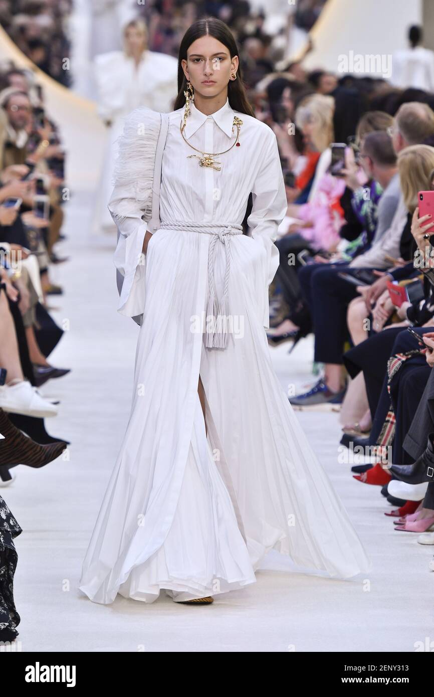 Model Chai Maximus walking on the runway during the Valentino Ready to Wear  Spring/Summer 2020 show part of Paris Fashion Week on September 29, 2019 in  Paris, France. (Photo by Jonas Gustavsson/Sipa