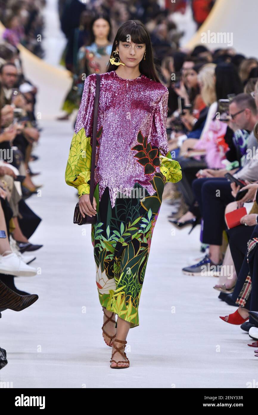 Model Nike Praesto Nordstrom walking on the runway during the Valentino  Ready to Wear Spring/Summer 2020 show part of Paris Fashion Week on  September 29, 2019 in Paris, France. (Photo by Jonas