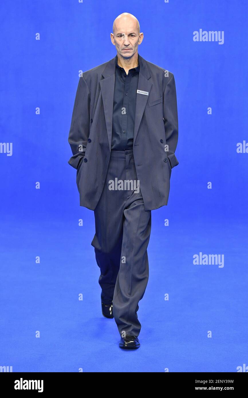 Model Frederic walking on the runway during the Balenciaga Ready to Wear  Spring/Summer 2020 show part of Paris Fashion Week on September 29, 2019 in  Paris, France. (Photo by Jonas Gustavsson/Sipa USA