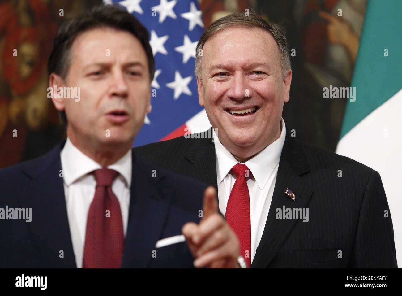 U.S. Secretary of State Mike Pompeo and Italian premier Giuseppe Conte