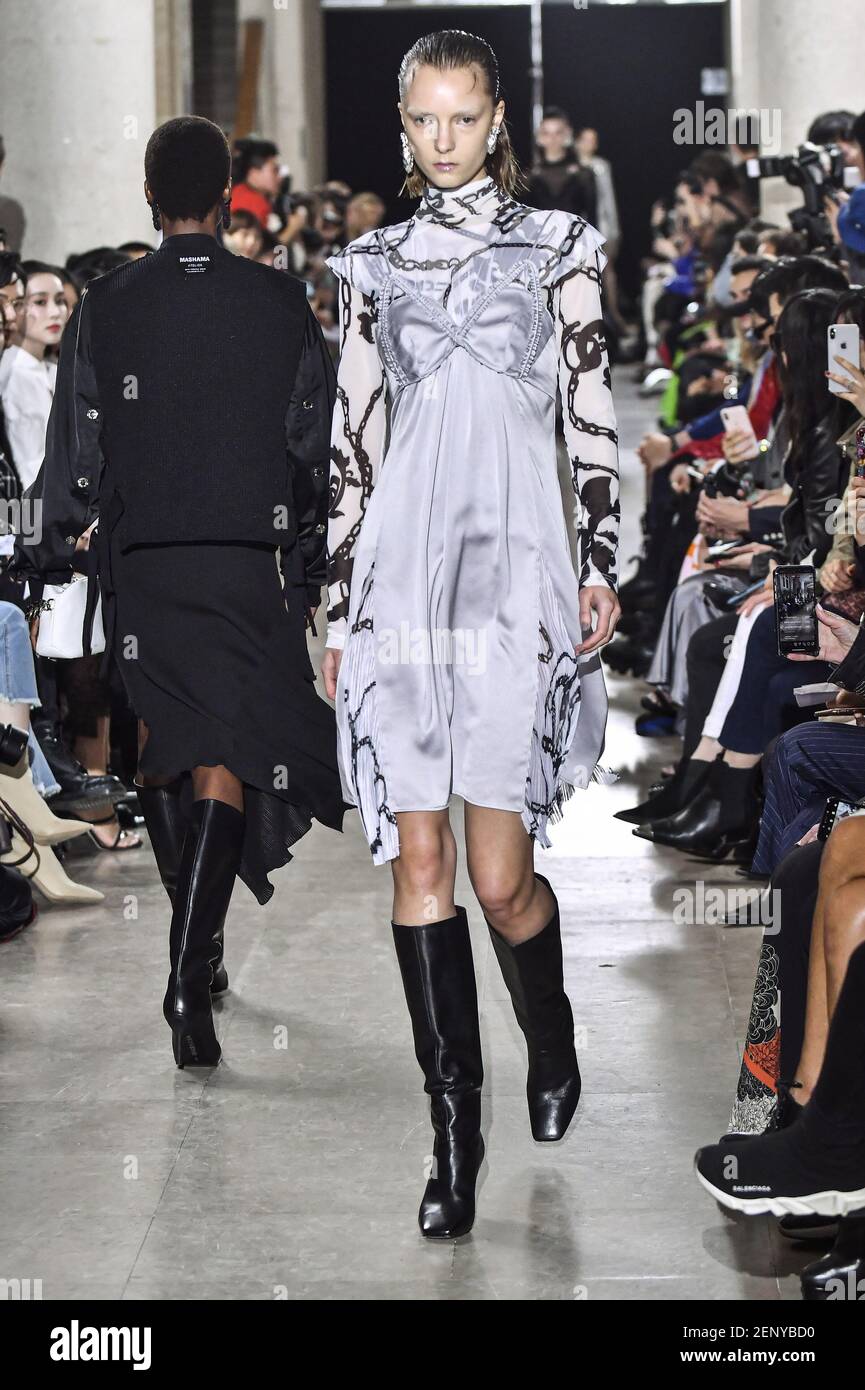 Model Irina Liss walking on the runway during the Masha Ma Ready to ...