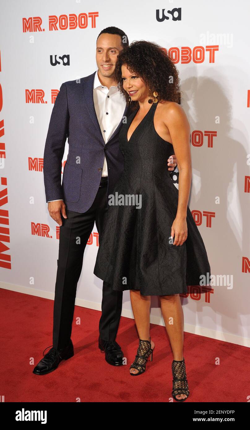 L-R: Actors Elliot Villar and Gloria Reuben attend the sesaon four premiere  of USA's Mr. Robot at Village East Cinema in New York, NY on October 1,  2019. (Photo by Stephen Smith/SIPA