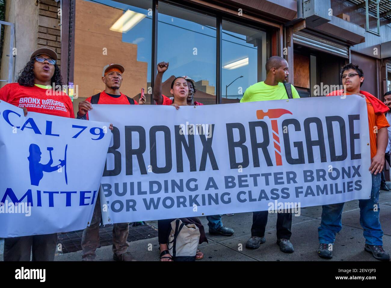 Members of Bronx Brigade, a campaign fighting to increase the number of