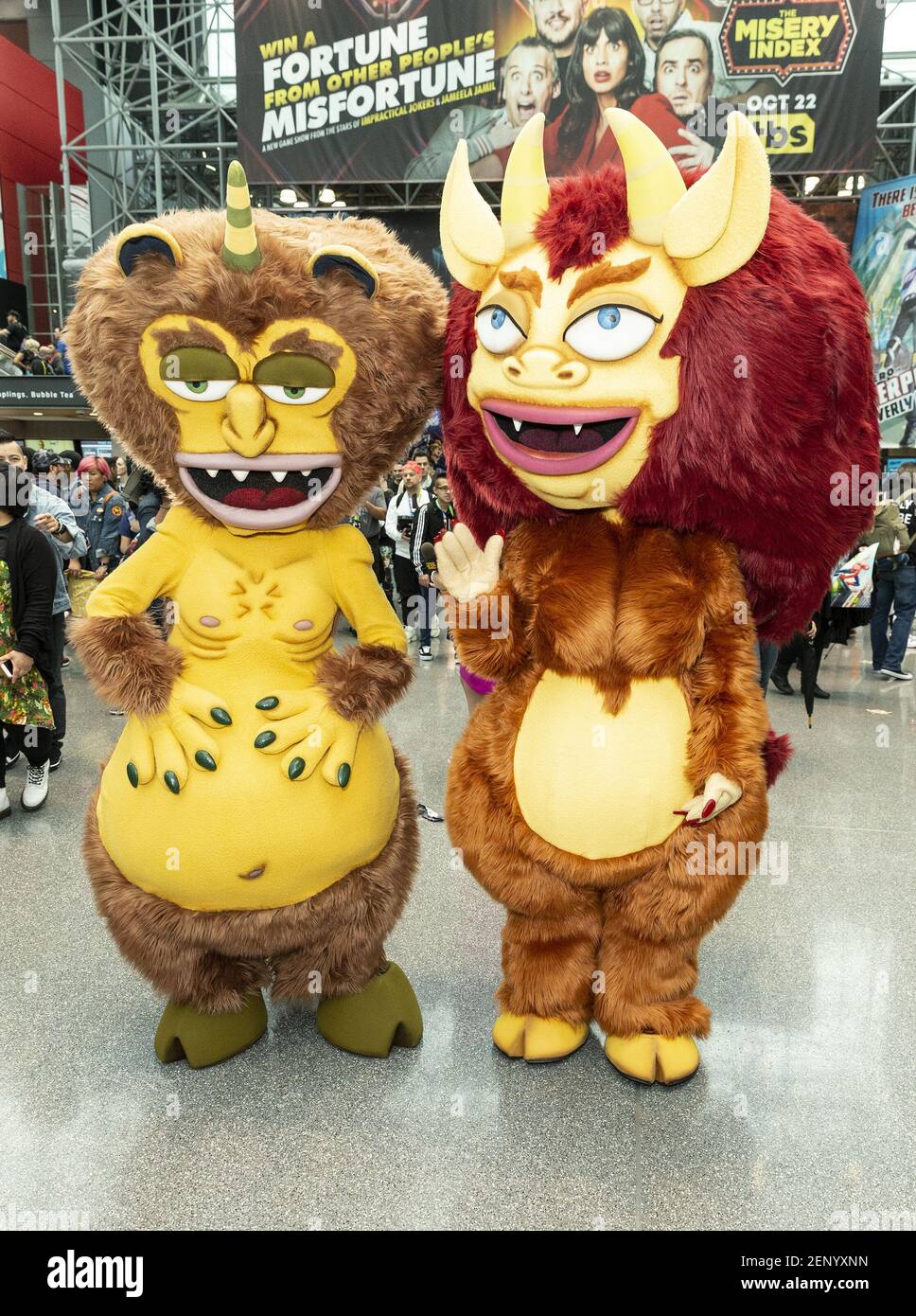 Big Mouth characters pose during New York Comic Con at Jacob Javits Center  (Photo by Lev Radin/Pacific Press/Sipa USA Stock Photo - Alamy