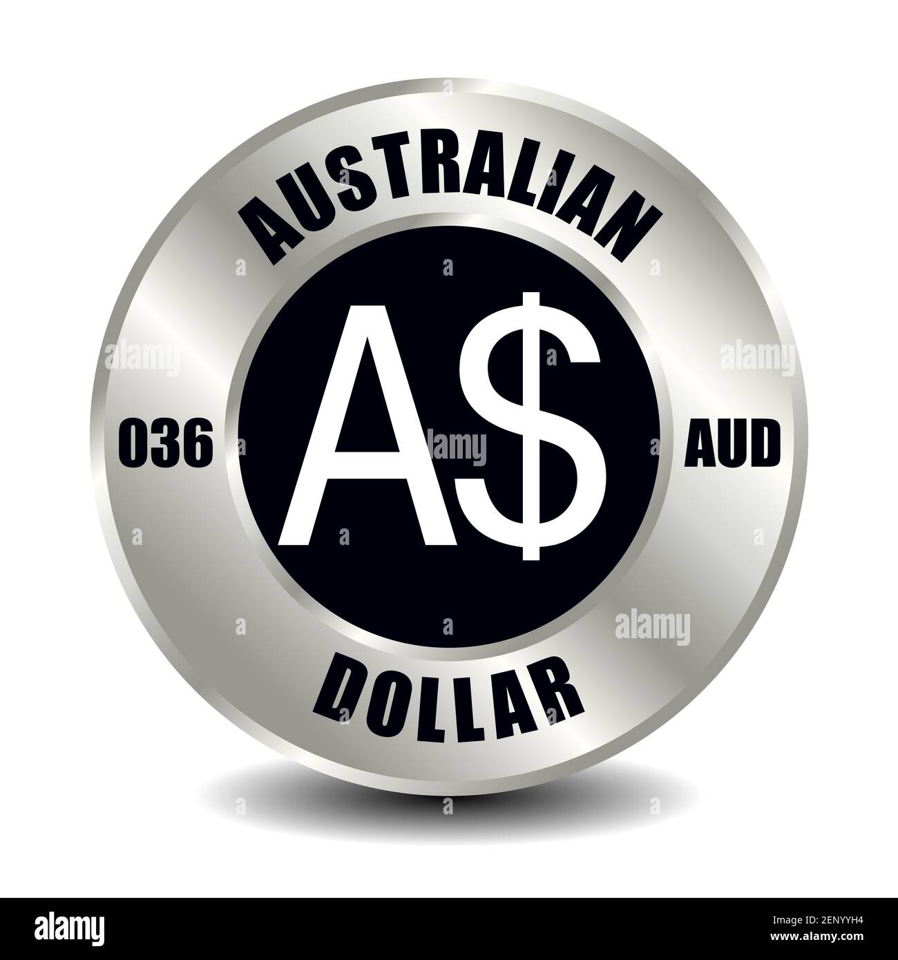 Australia money icon isolated on round silver coin. Vector sign of currency  symbol with international ISO code and abbreviation Stock Vector Image &  Art - Alamy