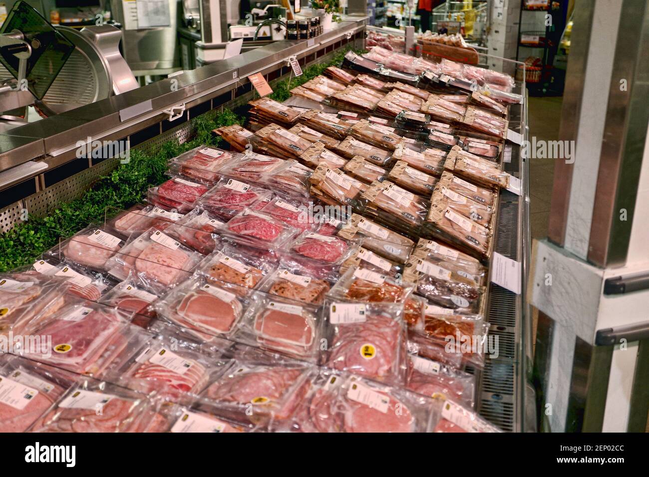 WAALRE, 05102019, Meats store shelf in Jumbo after Listeria Bacterium