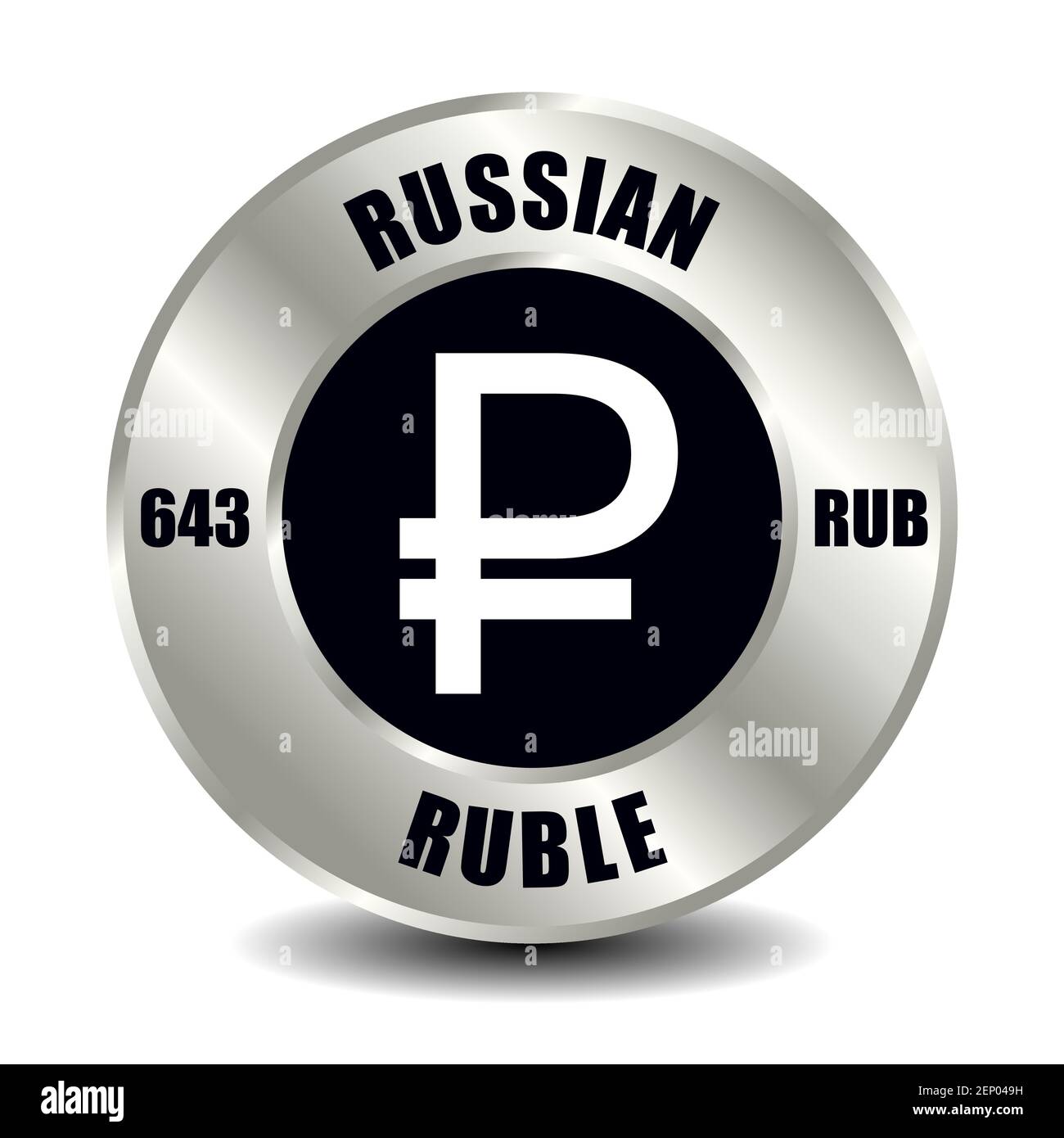 Russia, Russian Federation money icon isolated on round silver coin. Vector  sign of currency symbol with international ISO code and abbreviation Stock  Vector Image & Art - Alamy