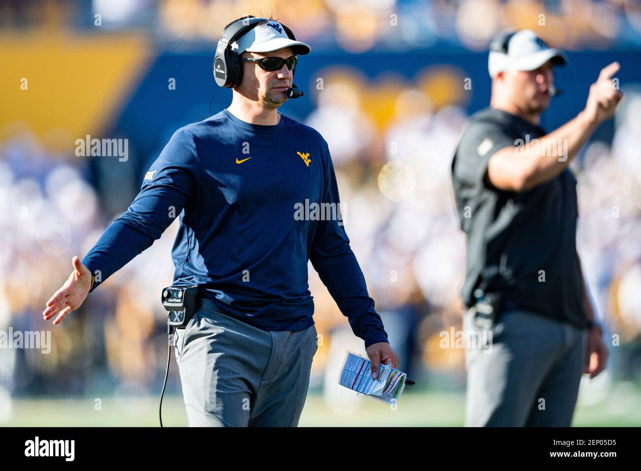 West Virginia Mountaineers head coach Neal Brown during the NCAA ...