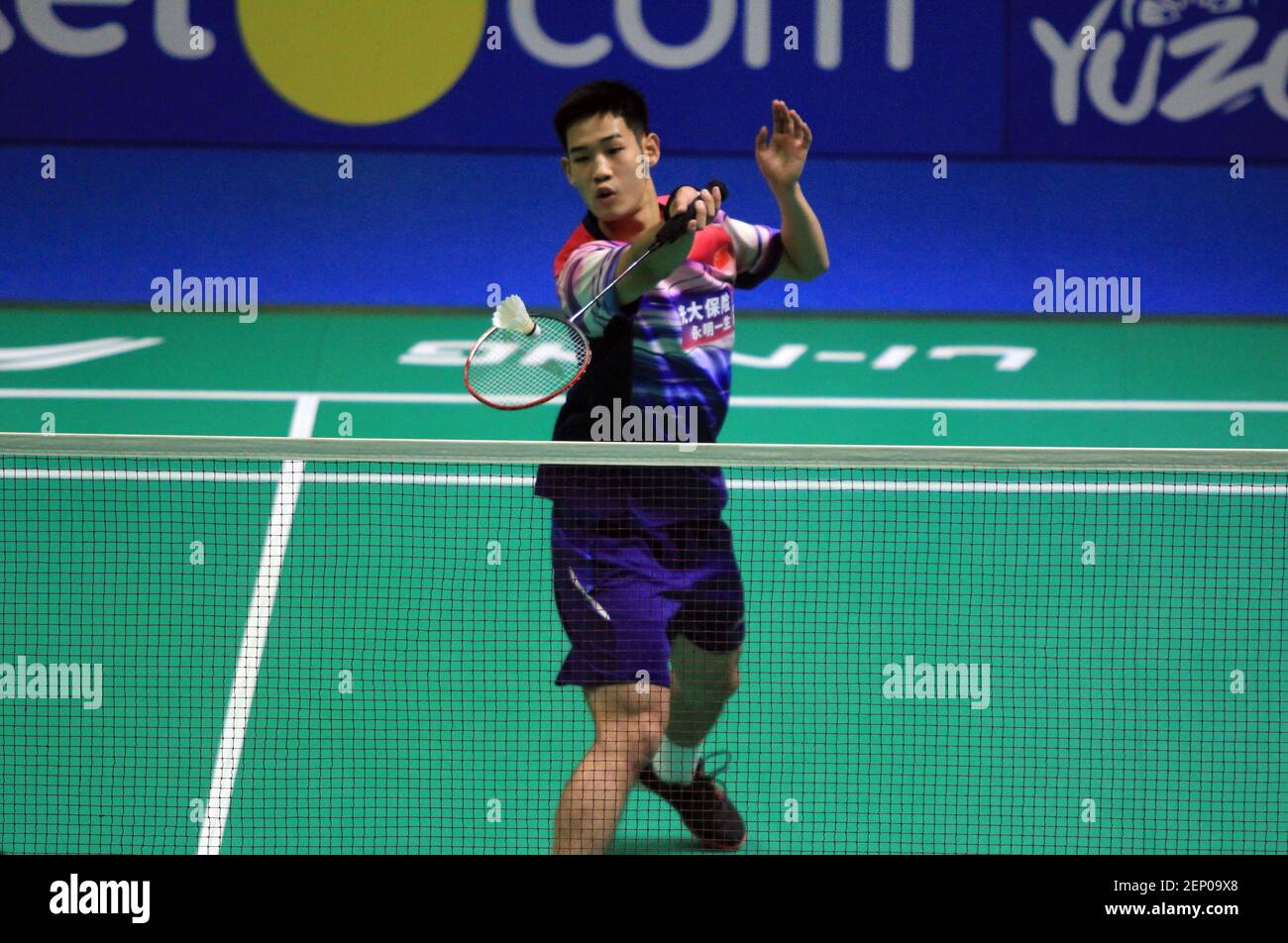 Badminton player China, mens singles champion, Sun Fei Xang defeated the 5th seeded Tanongsak Saensomboonsuk (Thailand) final result 21-19, 21-14