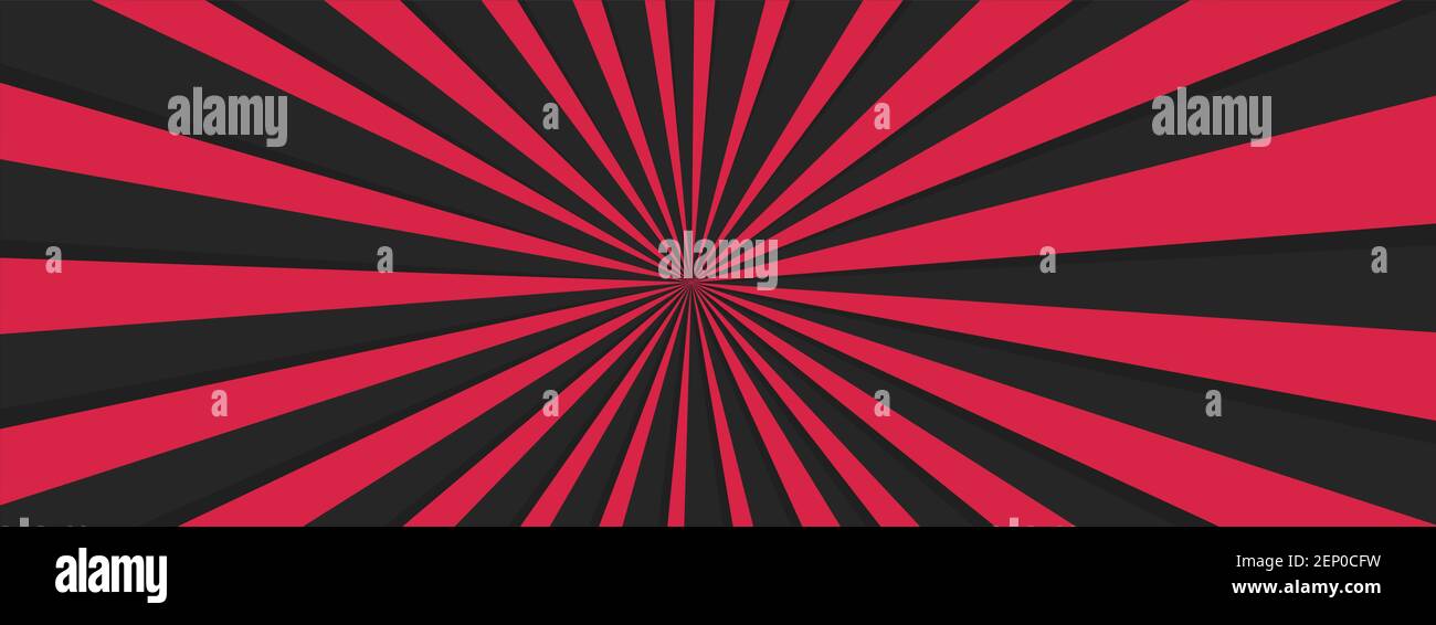 Red and Black Rays background, vector illustration. Stock Vector