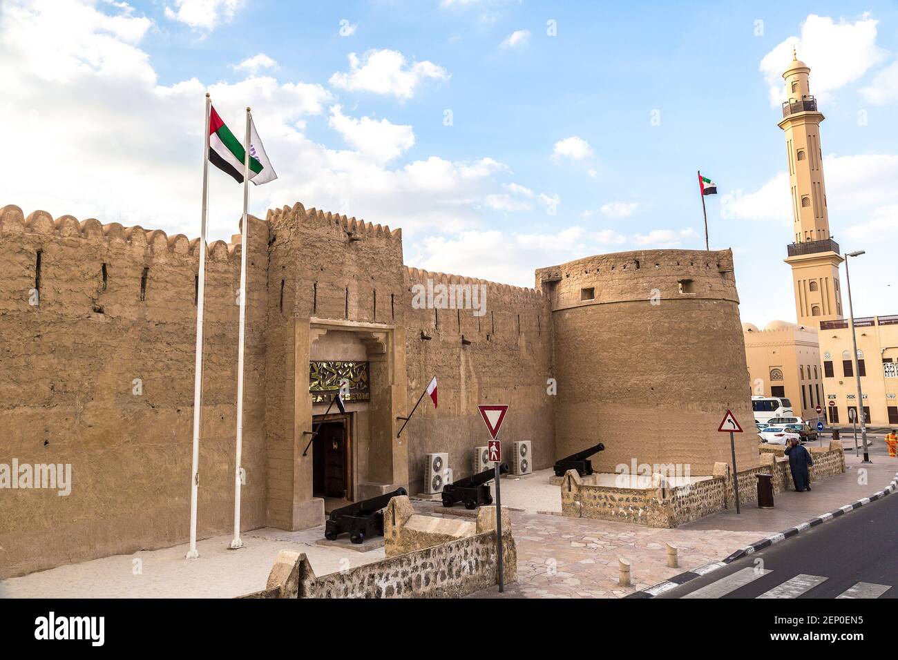 Al Fahidi fort - ancient arabic fortress in Dubai Museum, UAE Stock Photo