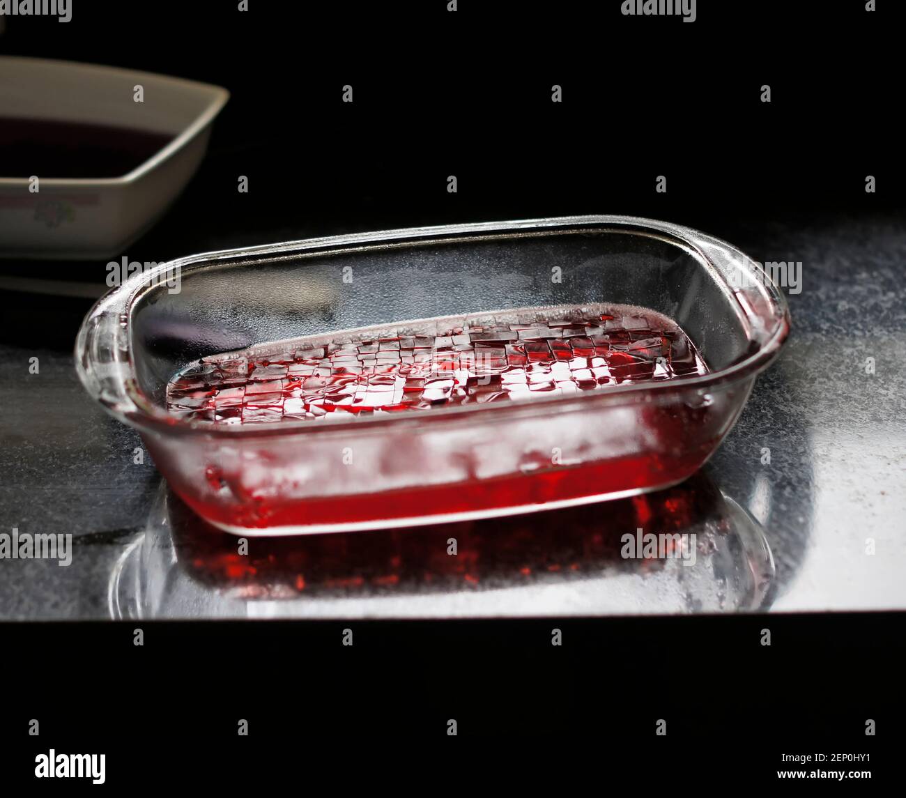 Homemade gelatin, cut into cubes. Excellent dessert, typical Brazilian