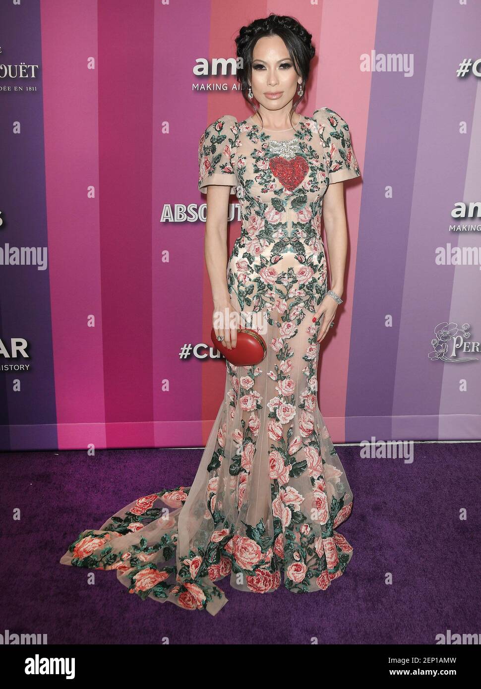 Christine Chiu arrives at the 2019 amfAR Gala Los Angeles held at Milk