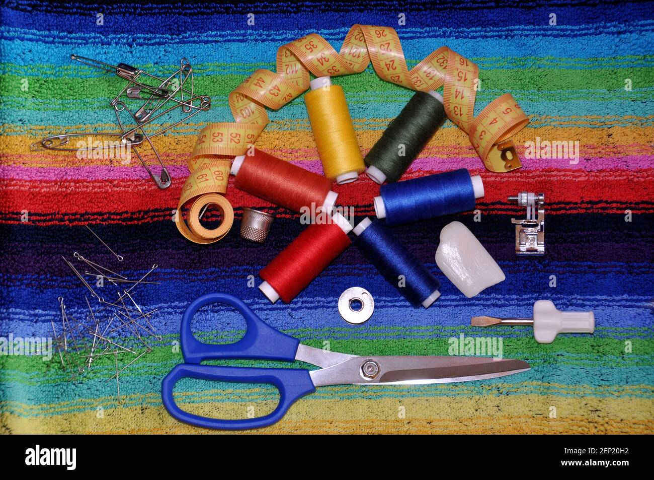 The most essential tools for cutting and sewing top view scissors