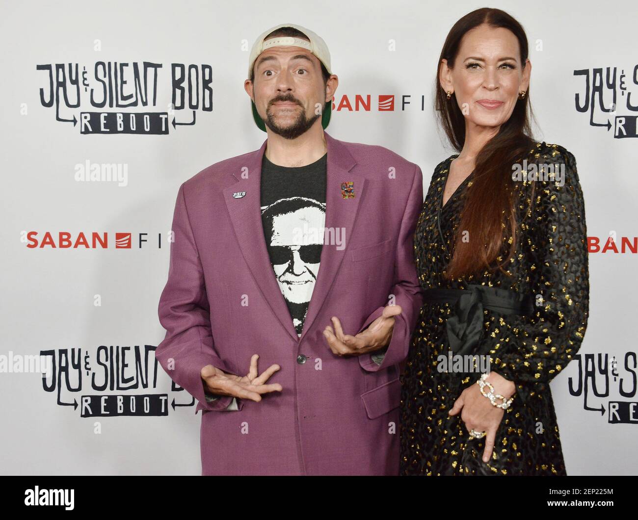 (L-R) Kevin Smith and Jennifer Schwalbach Smith at the JAY AND SILENT ...