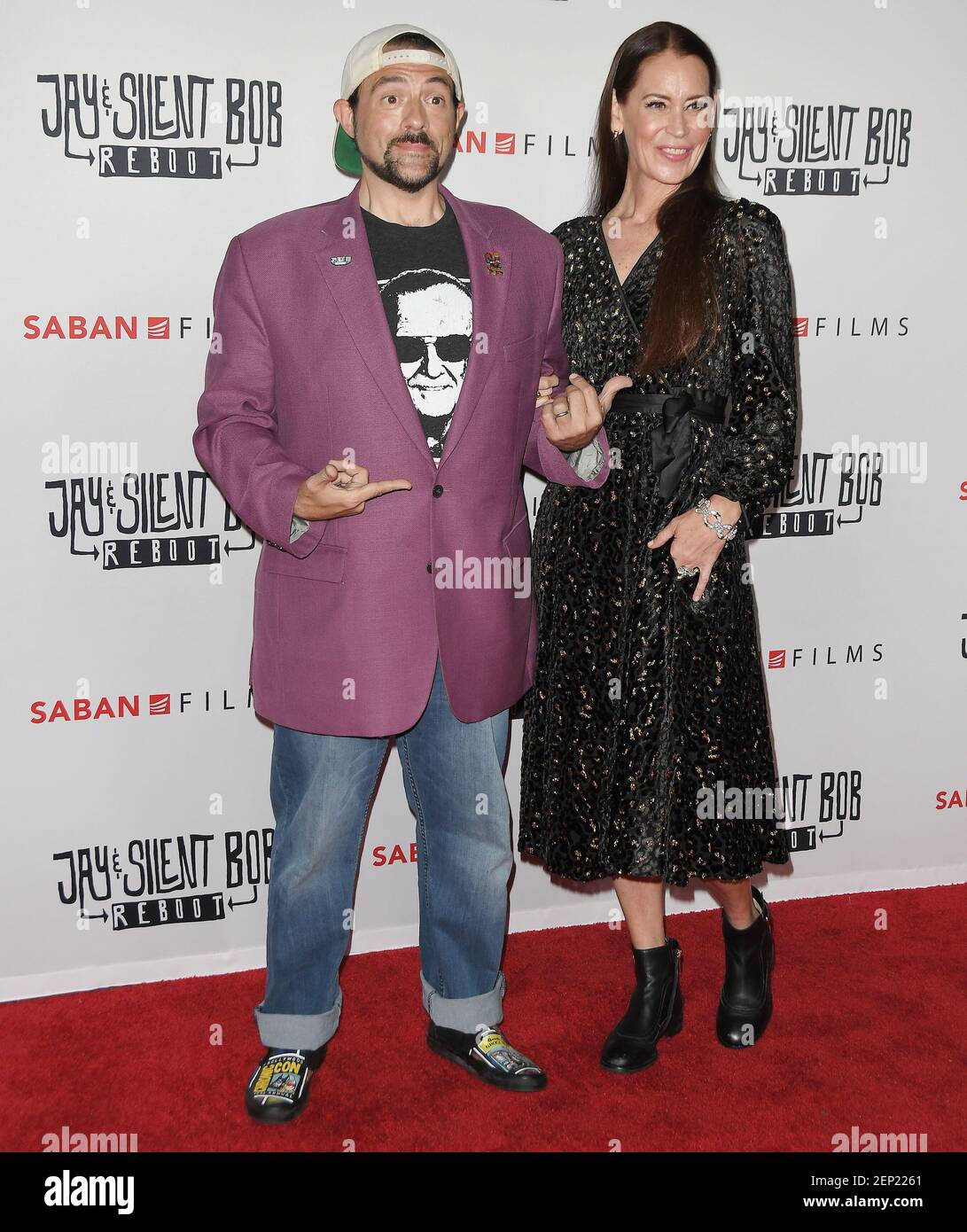 (L-R) Kevin Smith and Jennifer Schwalbach Smith at the JAY AND SILENT ...