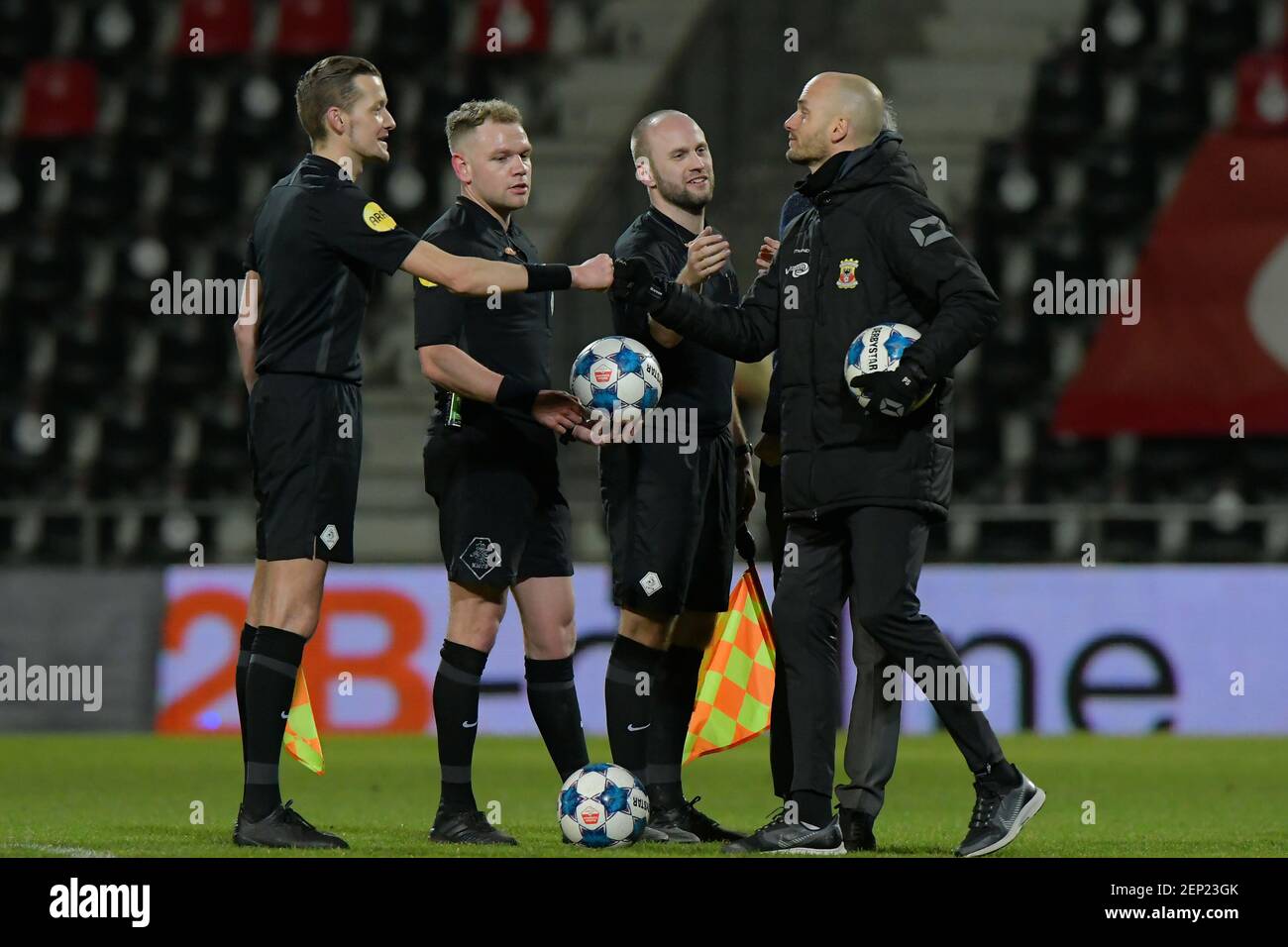 DEVENTER, NETHERLANDS - FEBRUARY 26: Assistent referee Remco Miedema