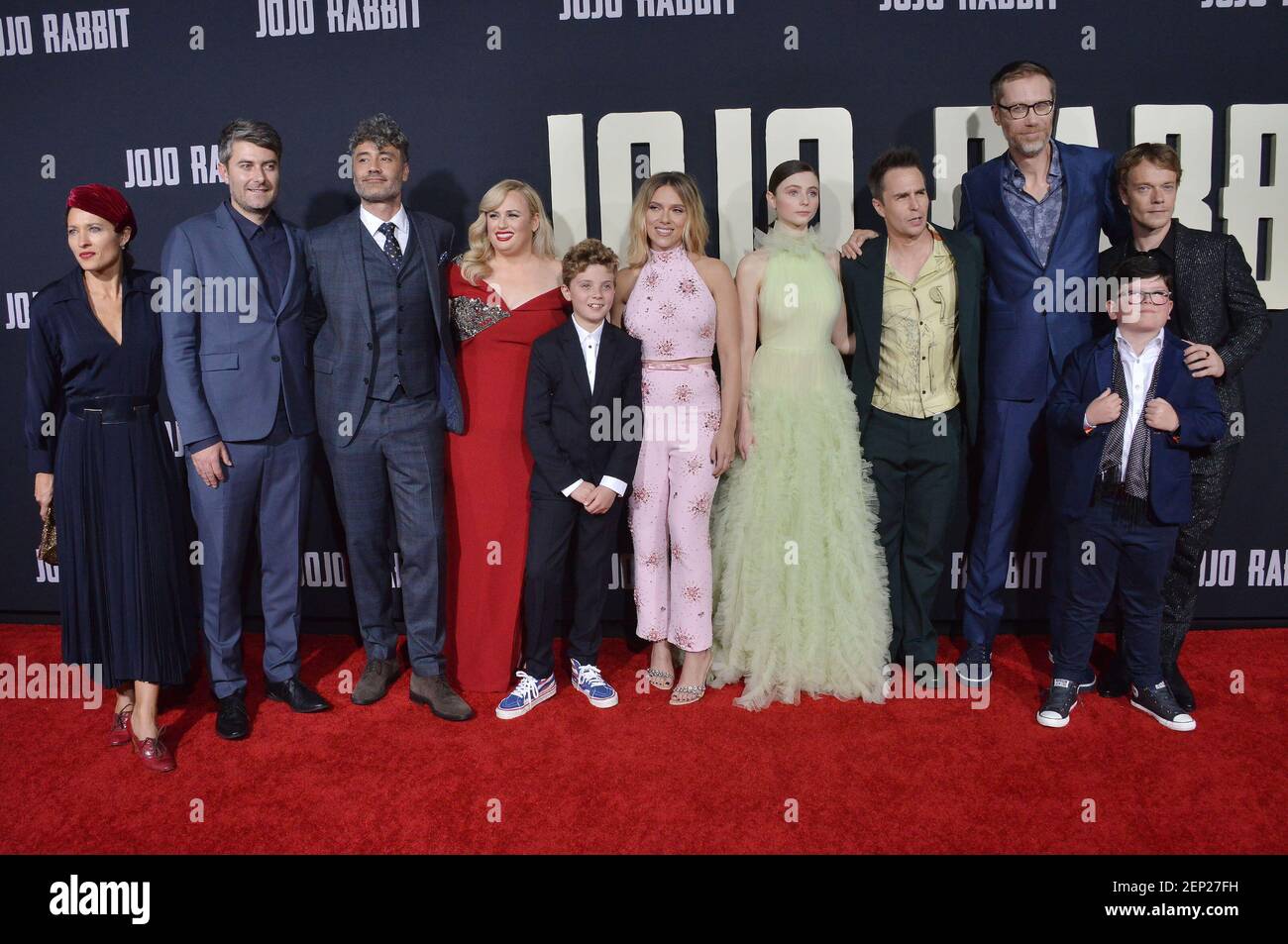 (L-R) JOJO RABBIT Cast & Crew - Chelsea Winstanley, Carthew Neal, Taika ...