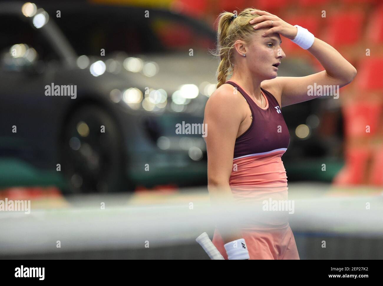 XXX VTB Kremlin Cup International Tennis Tournament at the Krylatskoye Ice  Palace. Dayana Yastremska of Ukraine during the women's singles first round  match against Daria Kasatkina of Russia. October 15 2019. Russia,