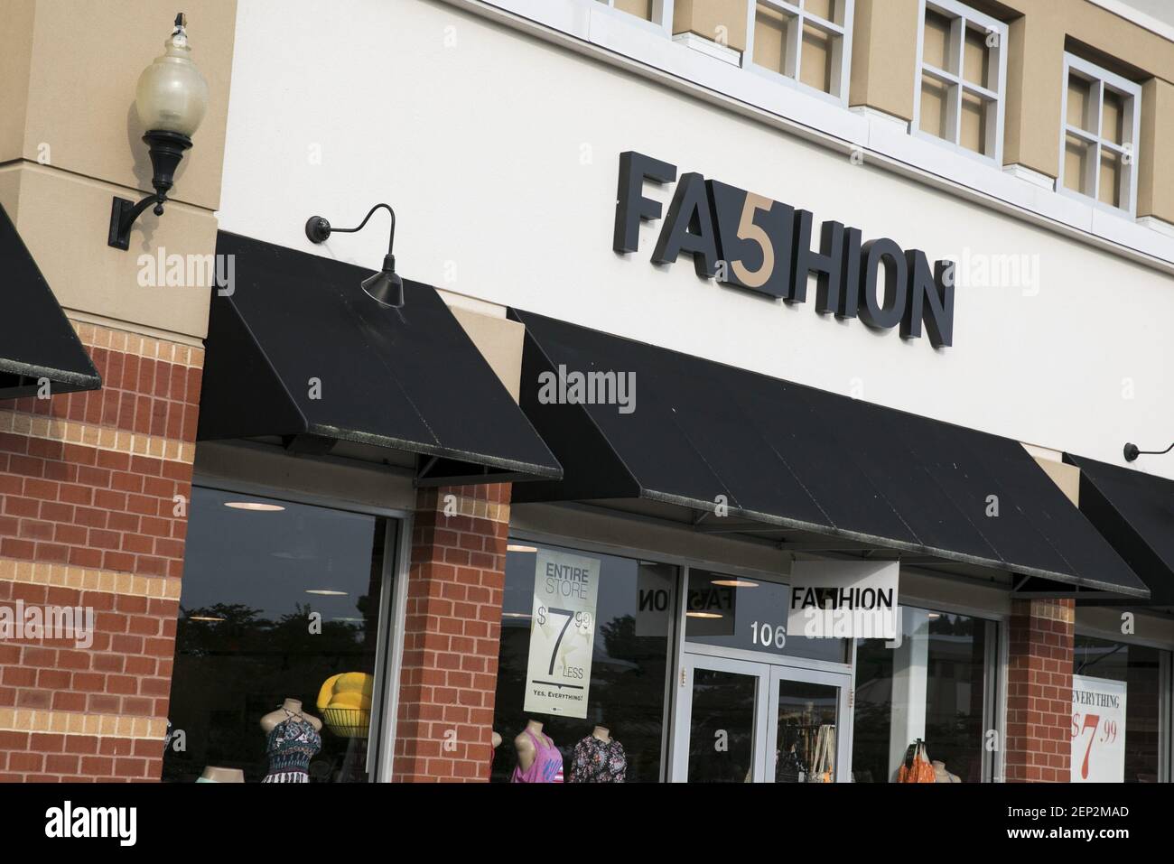 A logo sign outside of a Fashion 5 retail store location in Queenstown