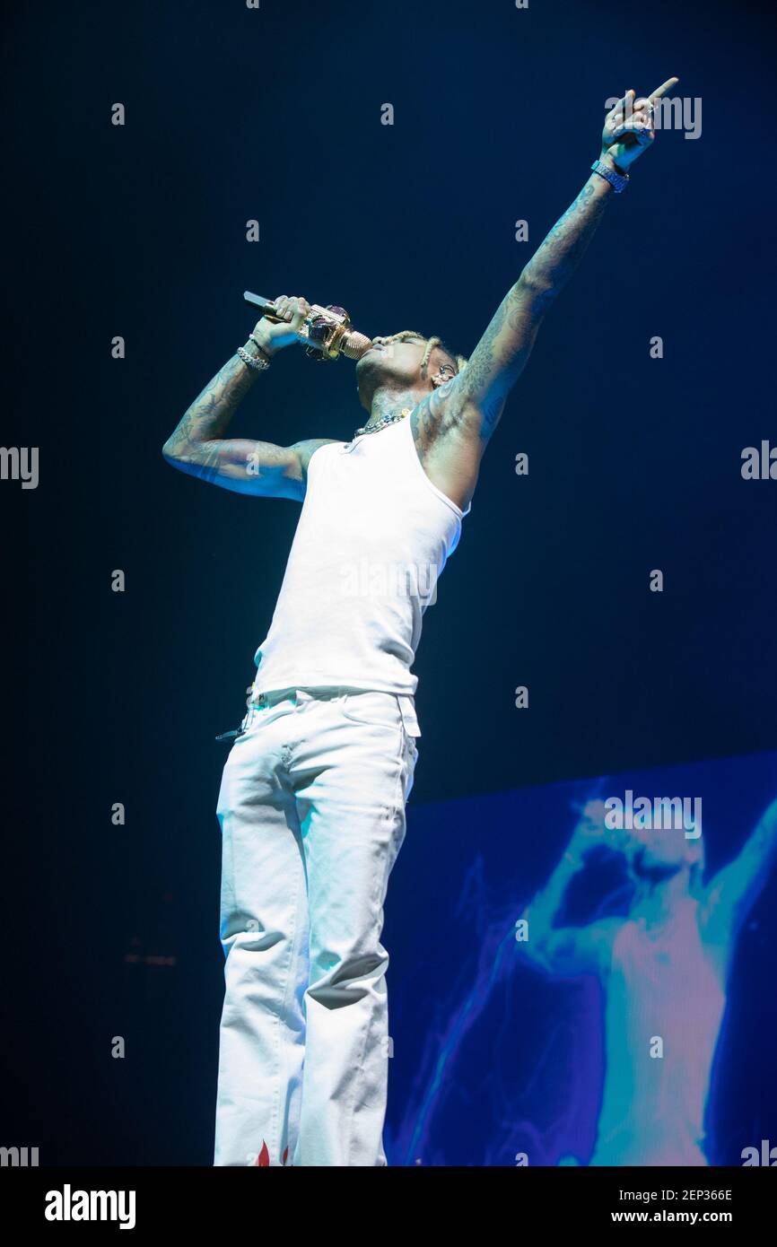 MIAMI, FL OCT 20 Swae Lee performs during Post Malone Runaway tour