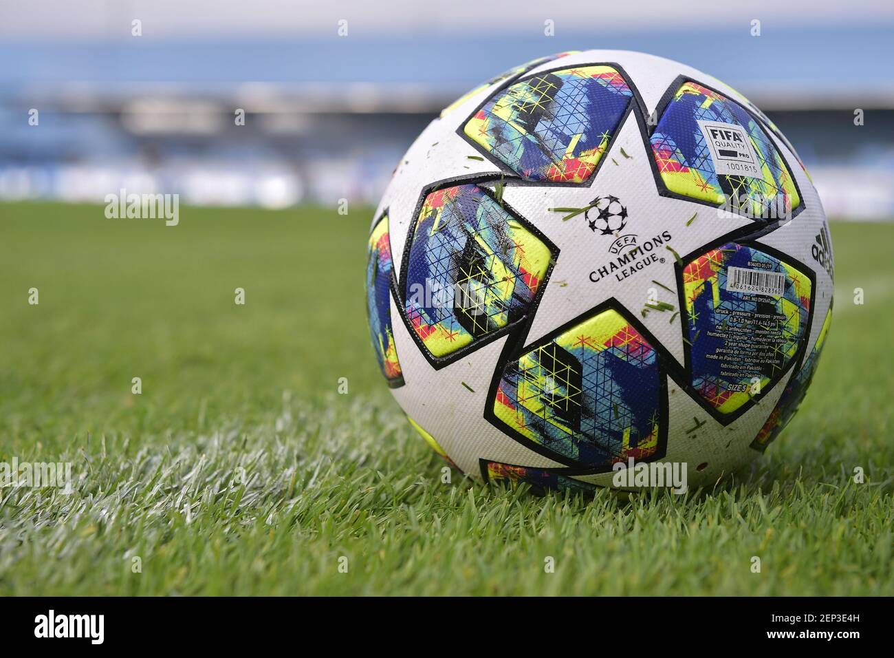 Illustration picture shows the official Adidas Finale 19 Champions League  match ball during a training session of Belgian soccer team KRC Genk,  Tuesday 22 October 2019 in Genk, in preparation of tomorrow's