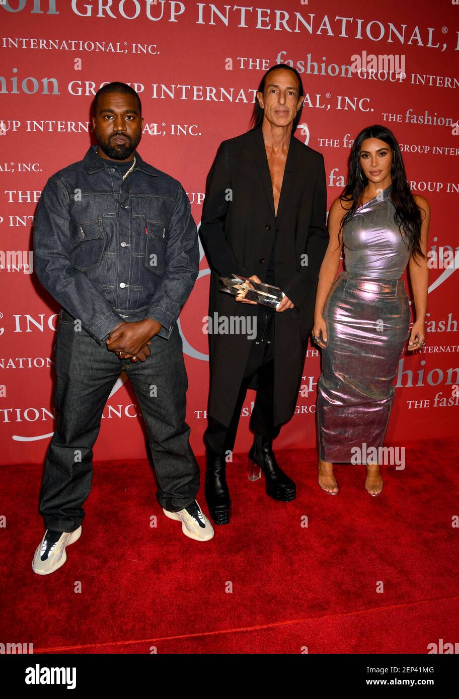 Kanye West, Rick Owens, Kim Kardashian West attends the 2019 