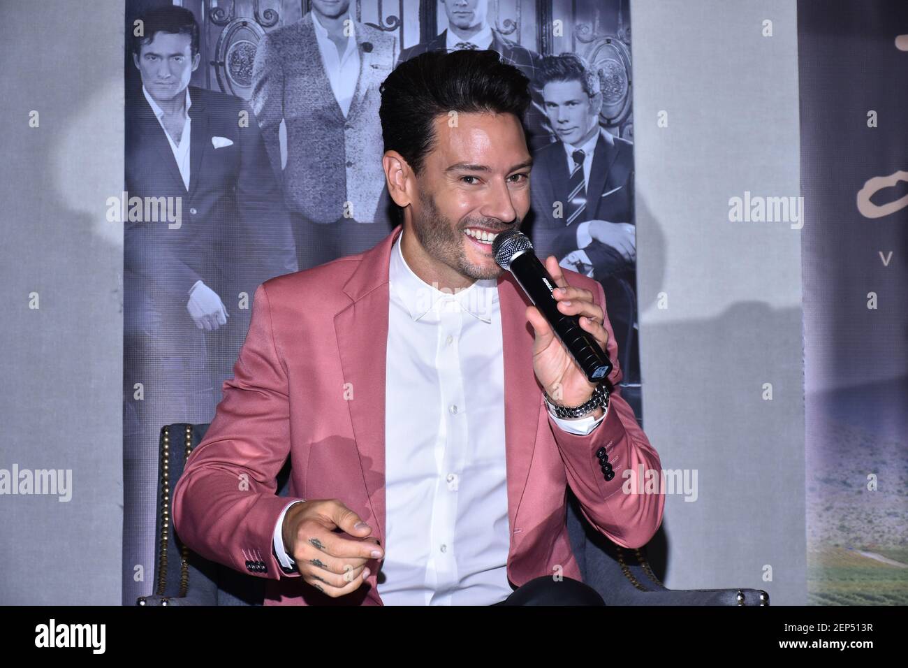Mexico City Mexico October 29 Urs Buhler Member Of British Band Il Divo Speaks During A Press Conference To Promote His Timeless World Tour 15th Anniversary At St Regis Hotel On