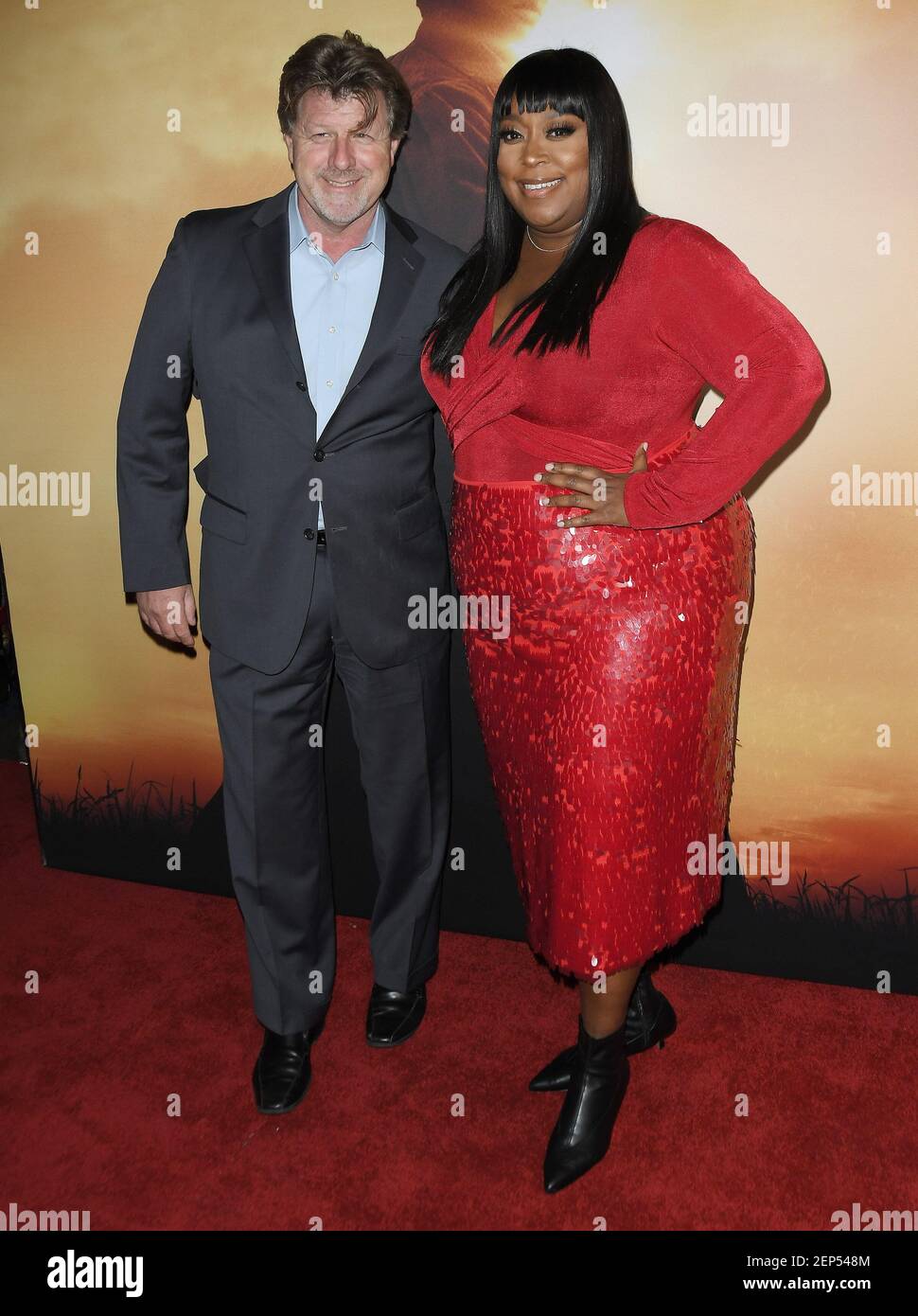 (LR) James Welch and Loni Love arrives at the HARRIET Los Angeles
