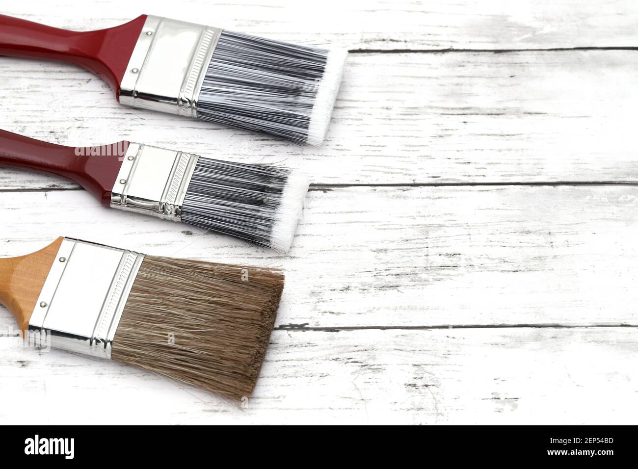 paint brush on grunge wood plank background Stock Photo - Alamy