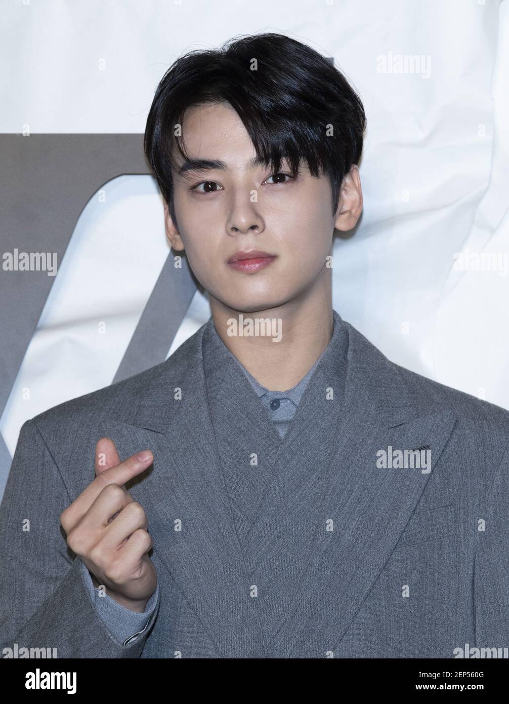 South Korean actor and singer Cha Eun-woo, member of South Korean boy group  Astro, attends a photo call for the Louis Vuitton launching at Louis  Vuitton Seoul in Seoul, South Korea on