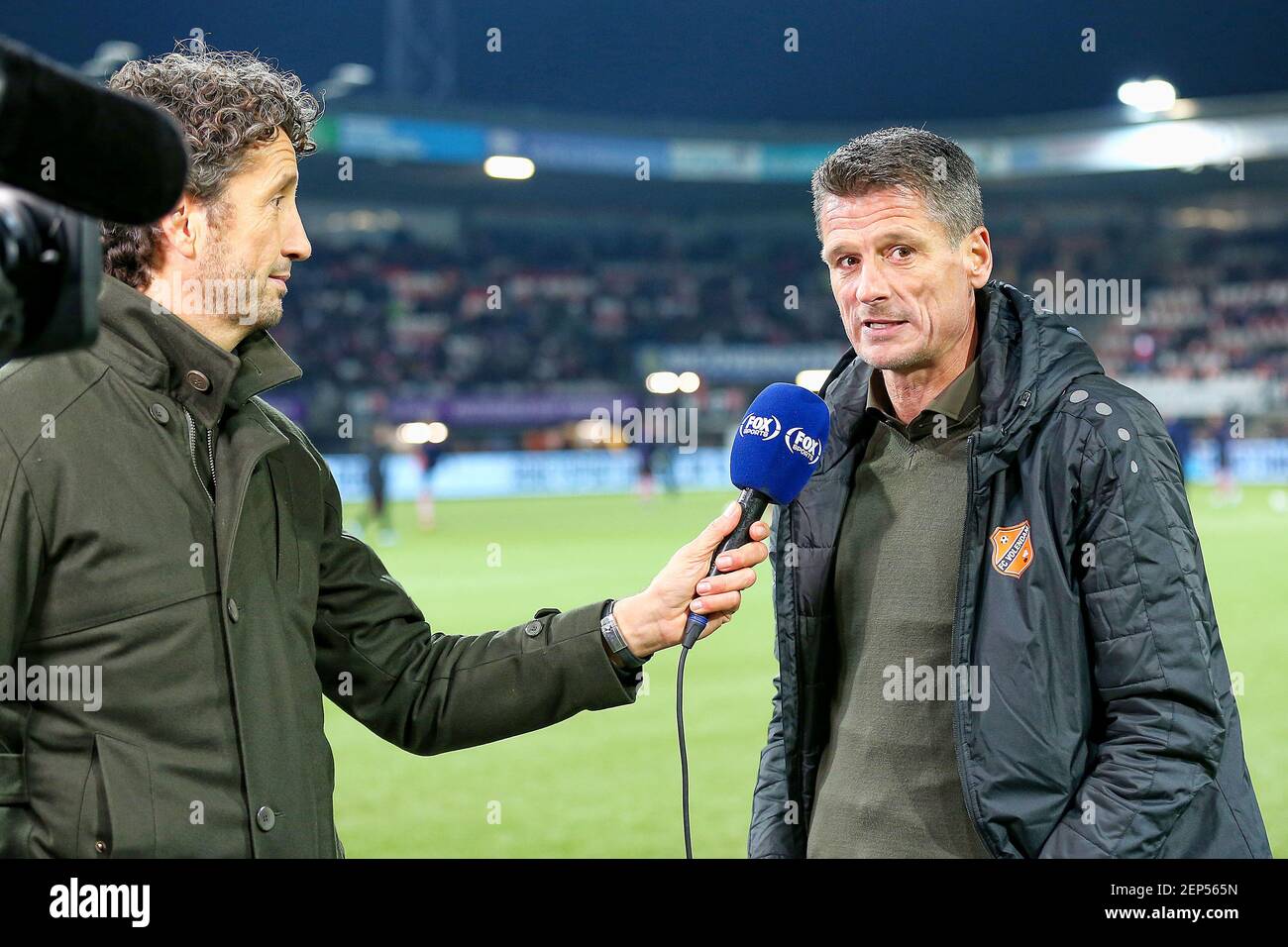 ROTTERDAM - 30-10-2019 , Football, Sparta Stadion Het Kasteel , Dutch KNVB Beker , season 2019 / 2020 , Volendam trainer/coach Wim Jonk being interviewed by Fox before the match Sparta - Volendam (Photo by Pro Shots/Sipa USA) Stock Photo