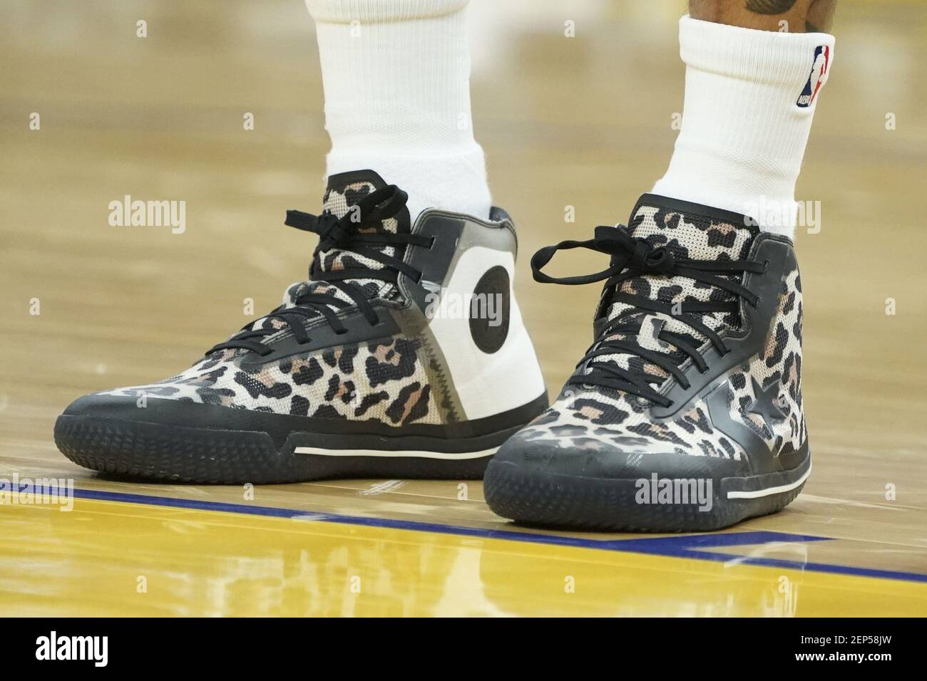 October 30, 2019; San Francisco, CA, USA; Detail view of the Converse shoes  worn by Phoenix Suns forward Kelly Oubre Jr. (3) during the second quarter  against the Golden State Warriors at