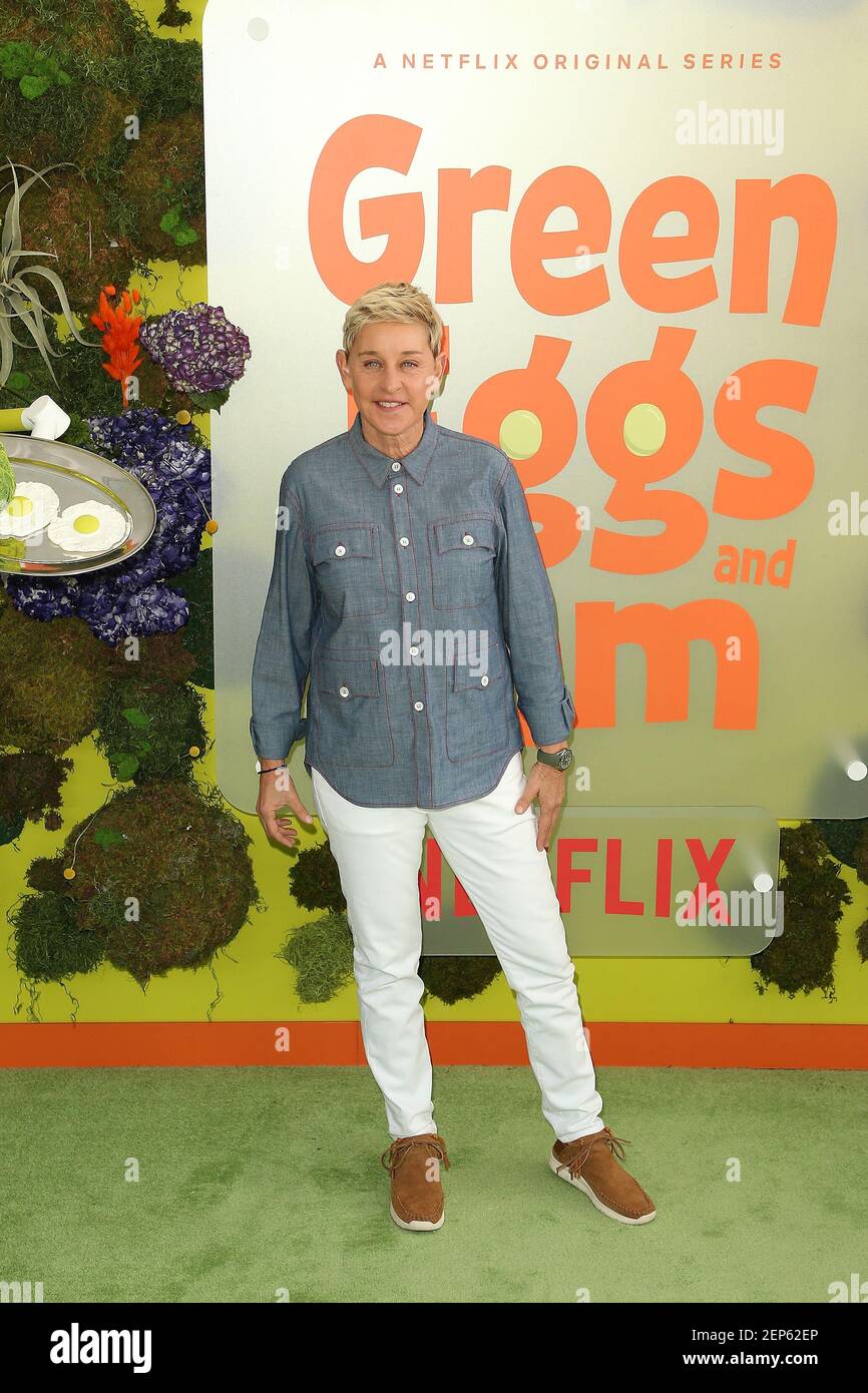 Ellen DeGeneres attends the Premiere Of Netflix's Green Eggs And Ham