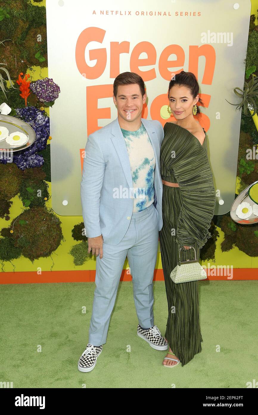 Adam DeVine, Chloe Bridges attend the Premiere Of Netflix's Green Eggs