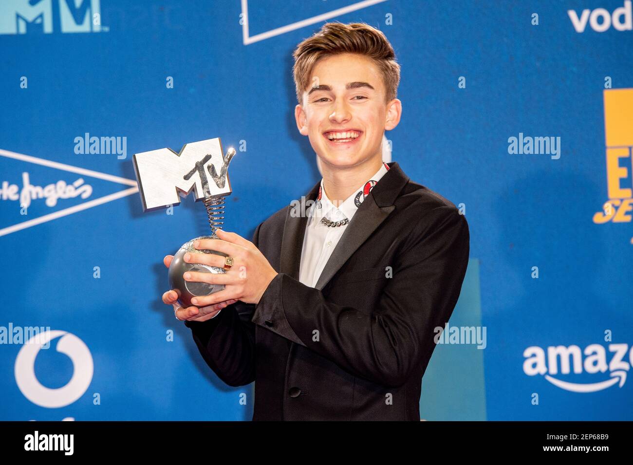 Johnny Orlando in the Winners Room during the MTV European Music Awards 2019 (MTV EMAs) at the FIBES Conference and Exhibition Centre in Seville, Andalusia, Spain