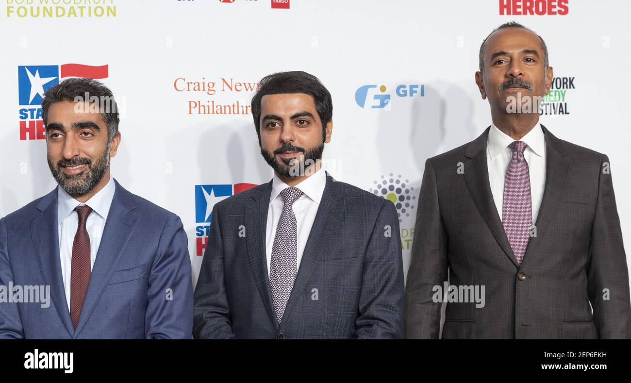 Nassar Allenqawi, Talal Al Hajri, Mohammed Harib Mattar attend 13th annual Stand Up for Heroes to benefit the Bob Woodruff Foundation at The Hulu Theater at Madison Square Garden (Photo by Lev