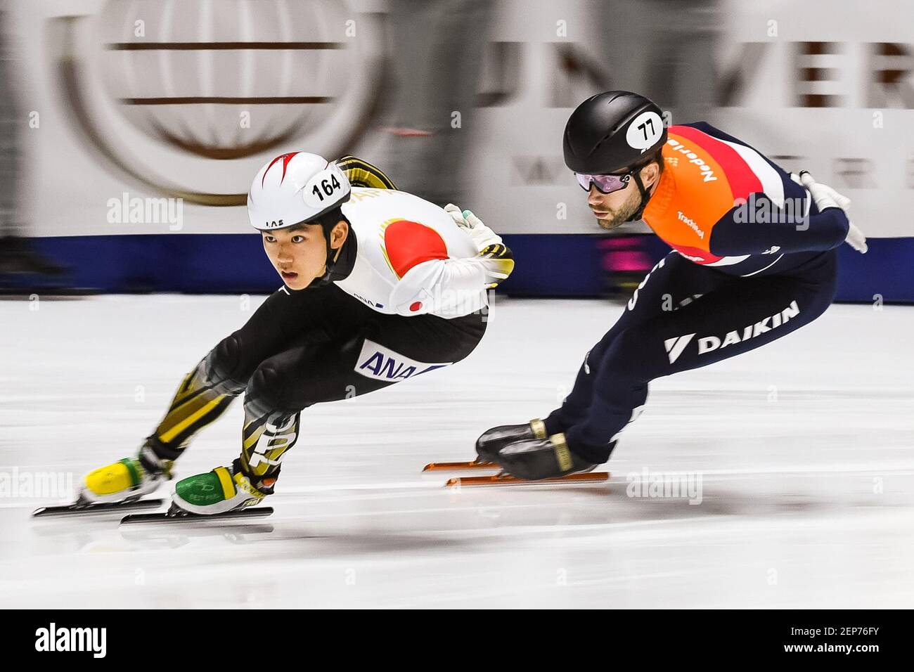Ibuki Hayashi (JPN) leads the lap during the ISU World Cup II at