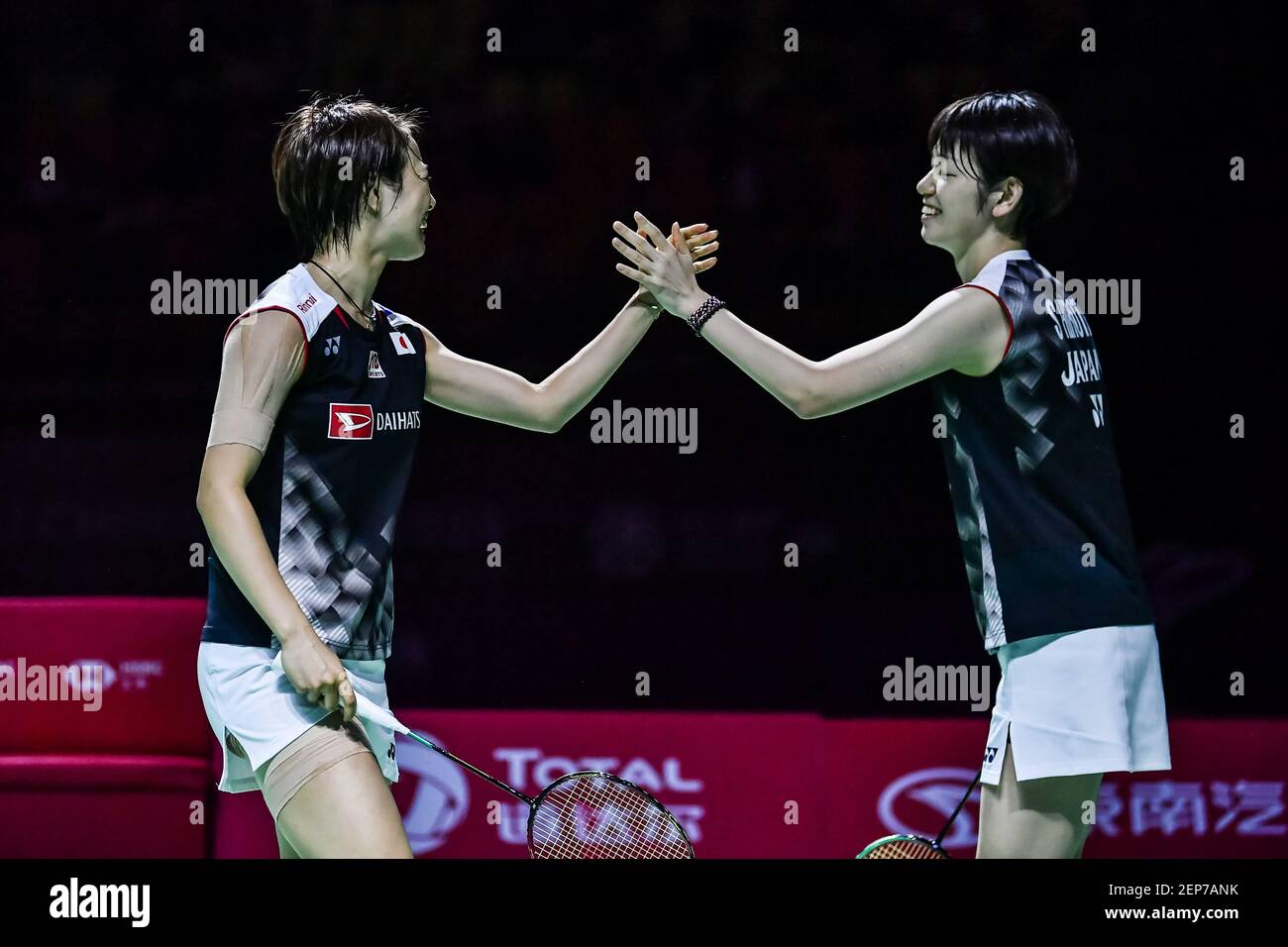 Japanese professional badminton players Yuki Fukushima and Sayaka ...