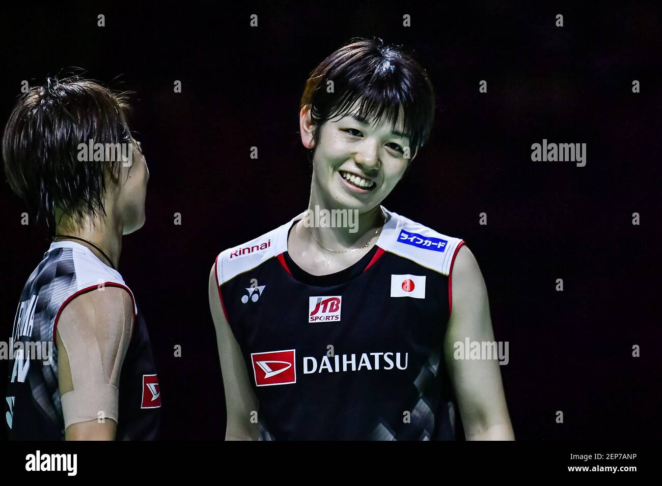 Japanese professional badminton players Yuki Fukushima and Sayaka ...